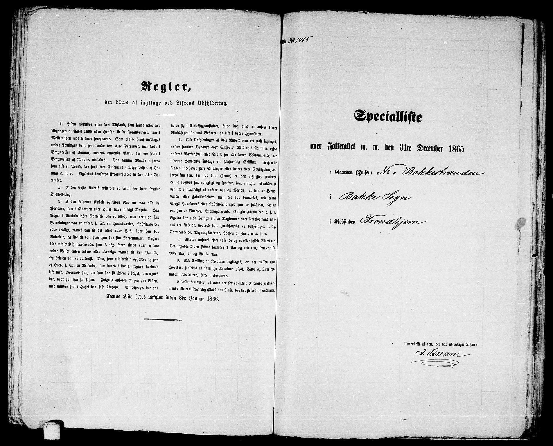 RA, 1865 census for Trondheim, 1865, p. 3030