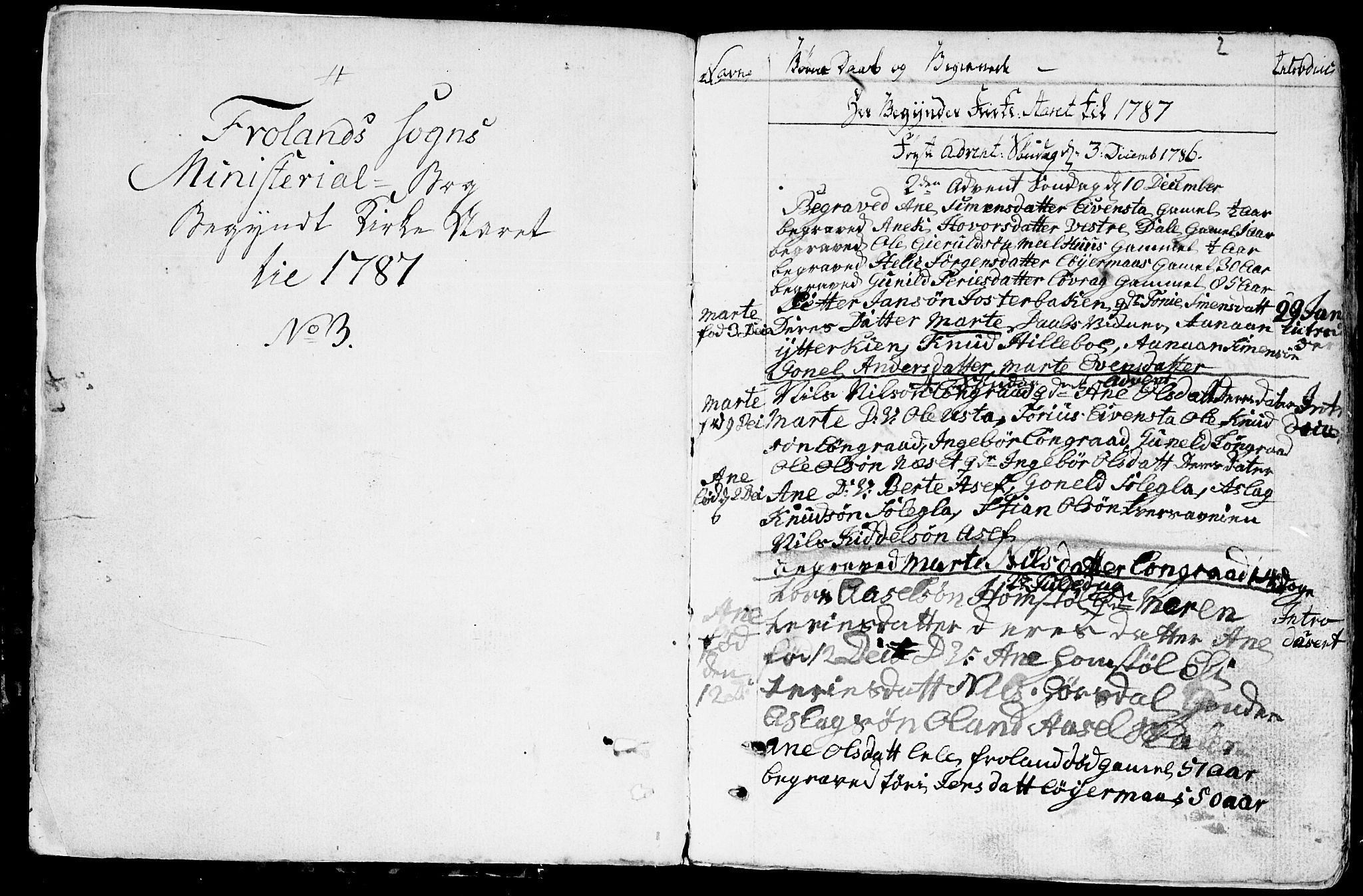Froland sokneprestkontor, SAK/1111-0013/F/Fb/L0005: Parish register (copy) no. B 5, 1786-1816