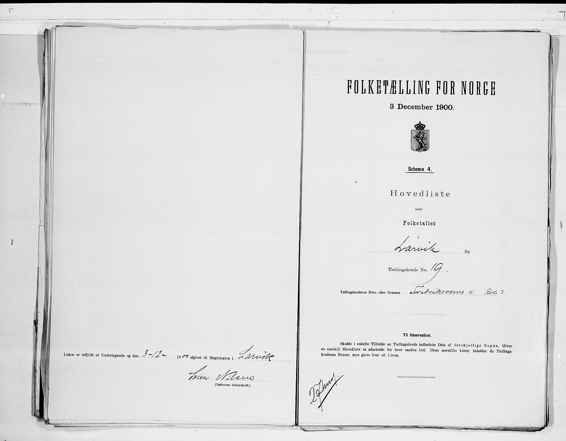 RA, 1900 census for Larvik, 1900, p. 40