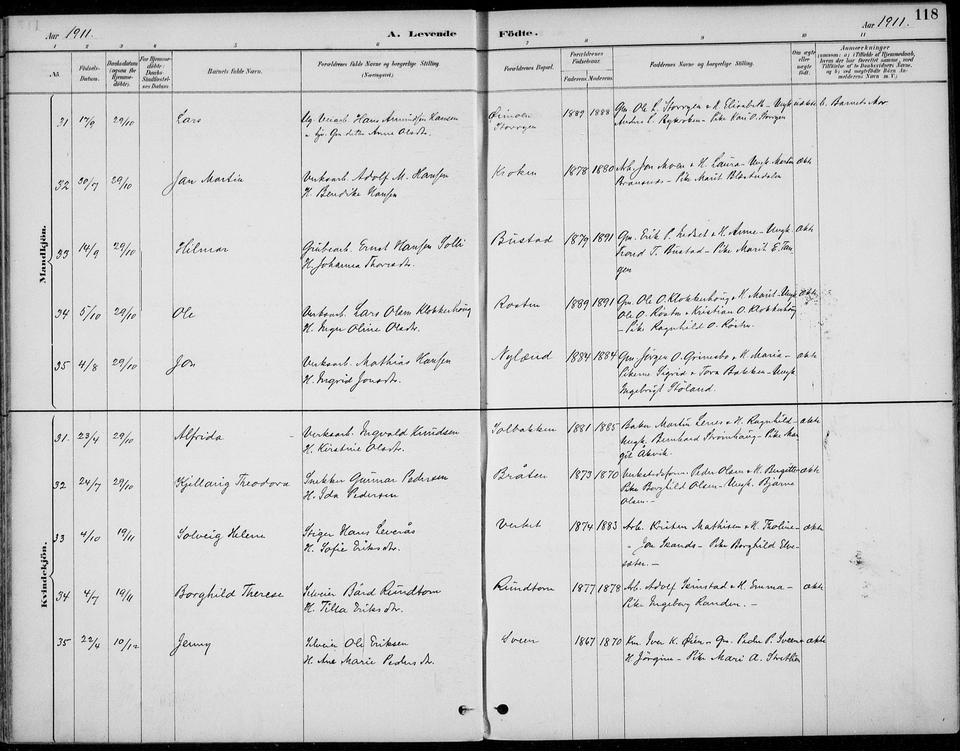 Alvdal prestekontor, AV/SAH-PREST-060/H/Ha/Haa/L0003: Parish register (official) no. 3, 1886-1912, p. 118