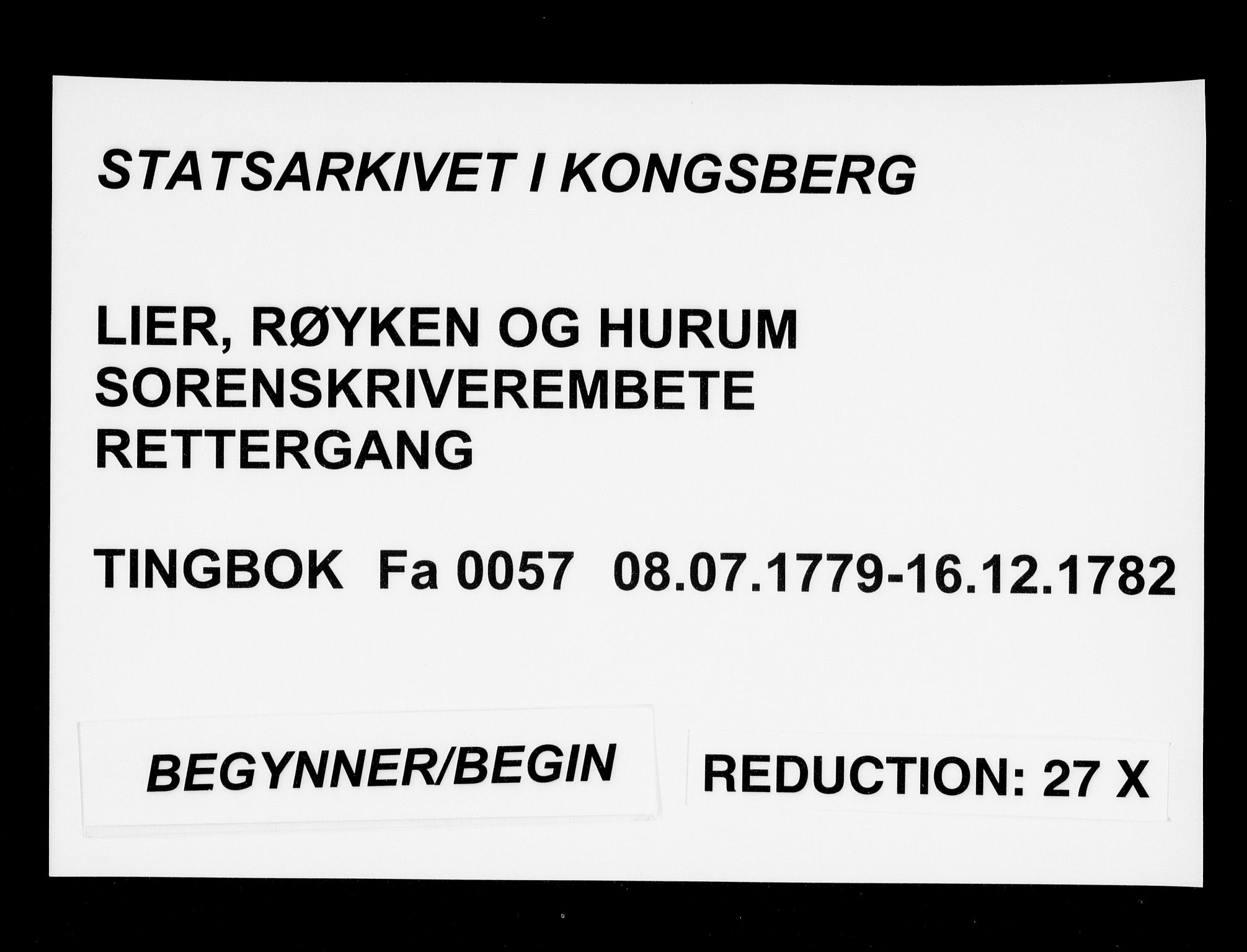 Lier, Røyken og Hurum sorenskriveri, SAKO/A-89/F/Fa/L0057: Tingbok, 1779-1782