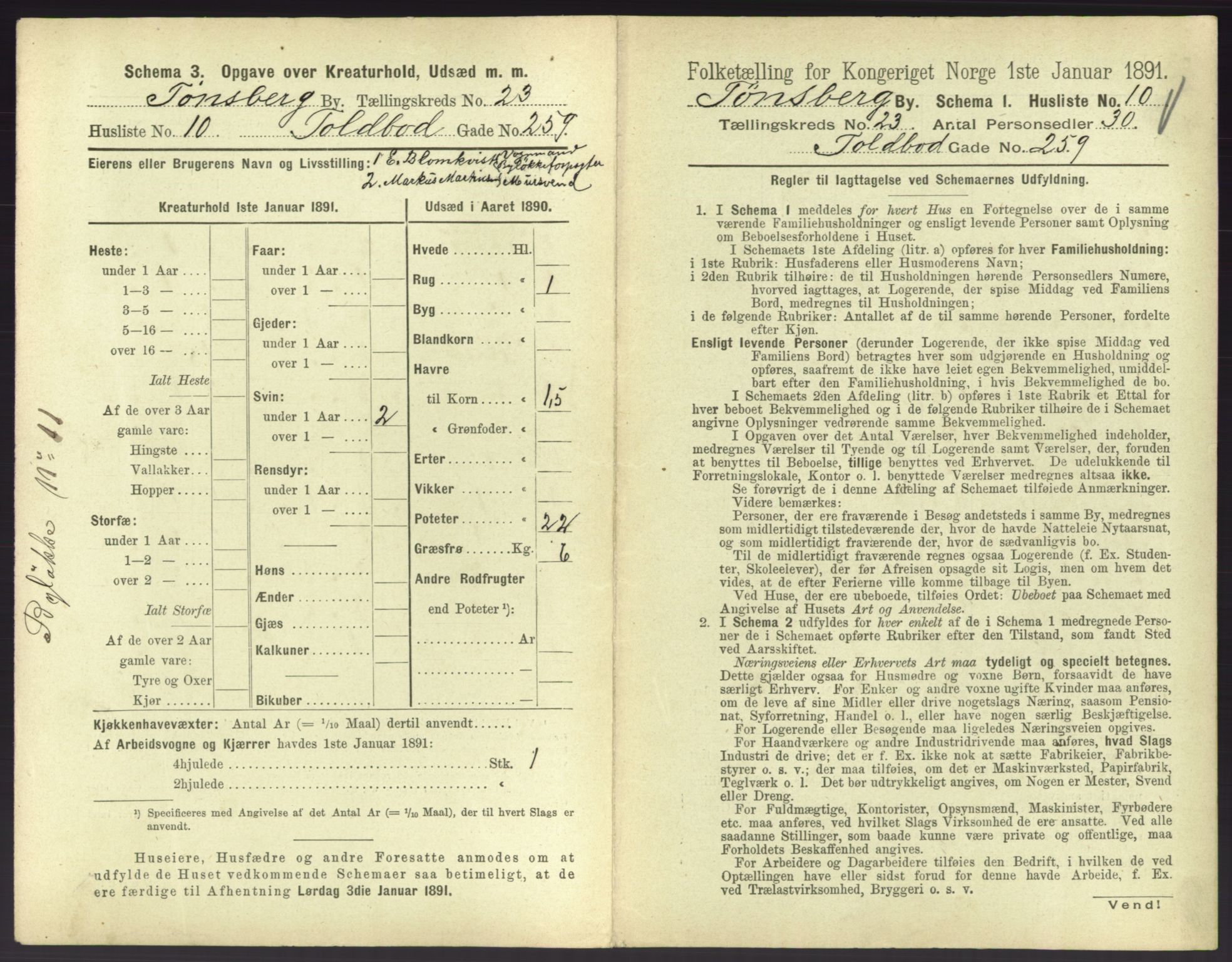 RA, 1891 census for 0705 Tønsberg, 1891, p. 762