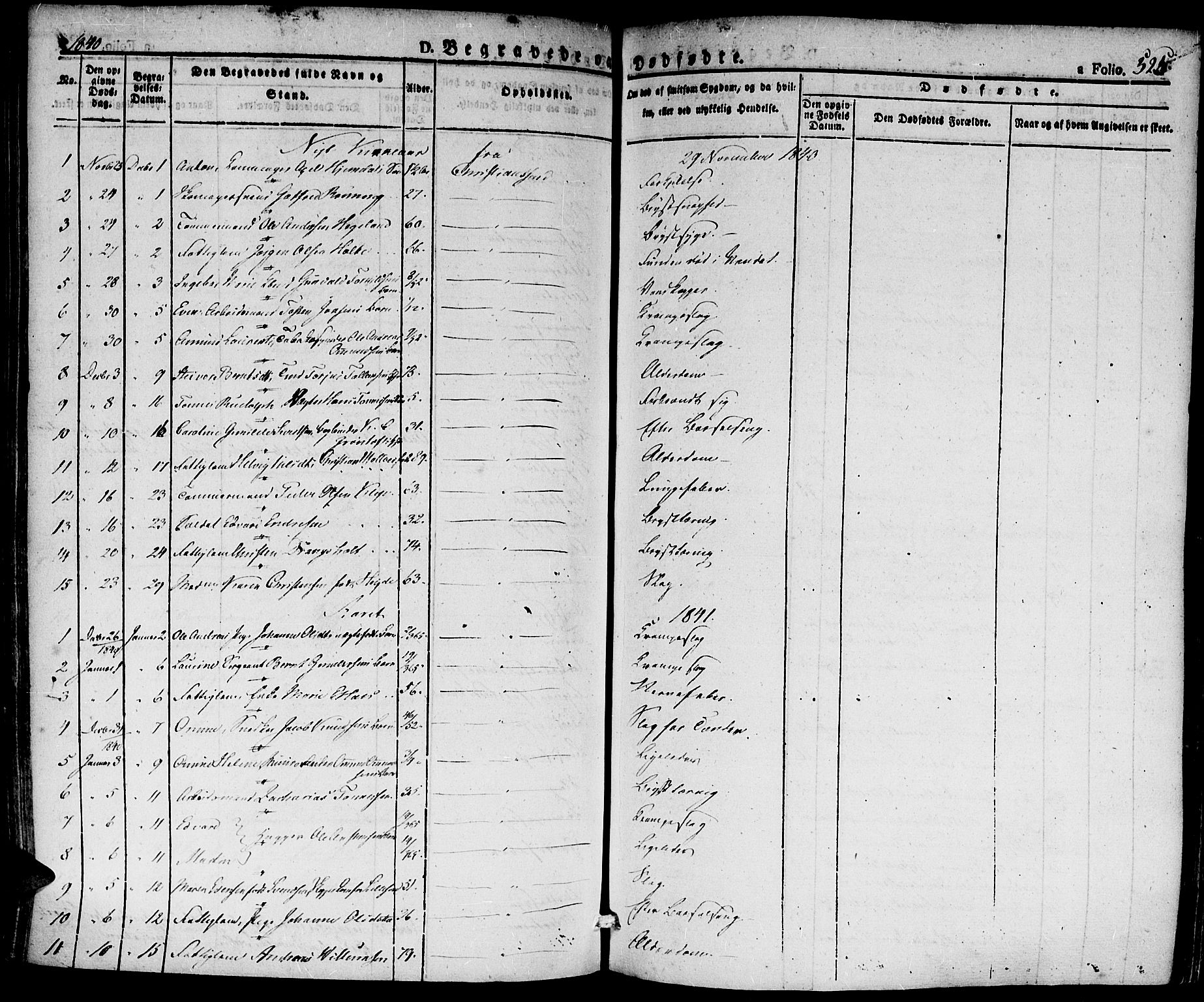 Kristiansand domprosti, SAK/1112-0006/F/Fa/L0011: Parish register (official) no. A 11, 1827-1841, p. 525