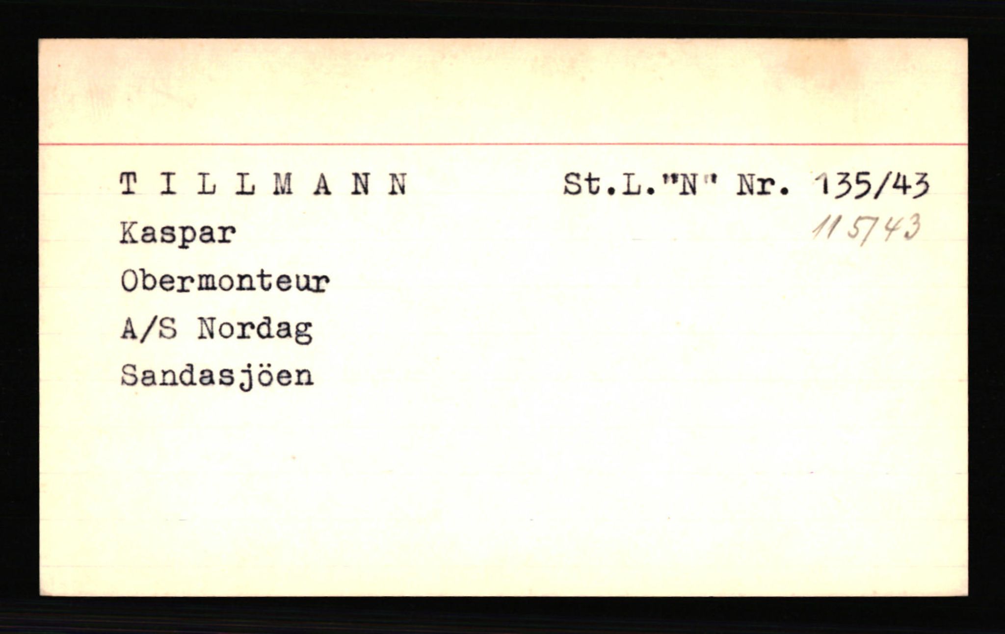 SS- und Polizeigericht Nord (IX), AV/RA-RAFA-3182/0001/C/Ca/L0007: kartotekkort for personer alfabetisk på etternavn: T-Å, 1940-1945, p. 97