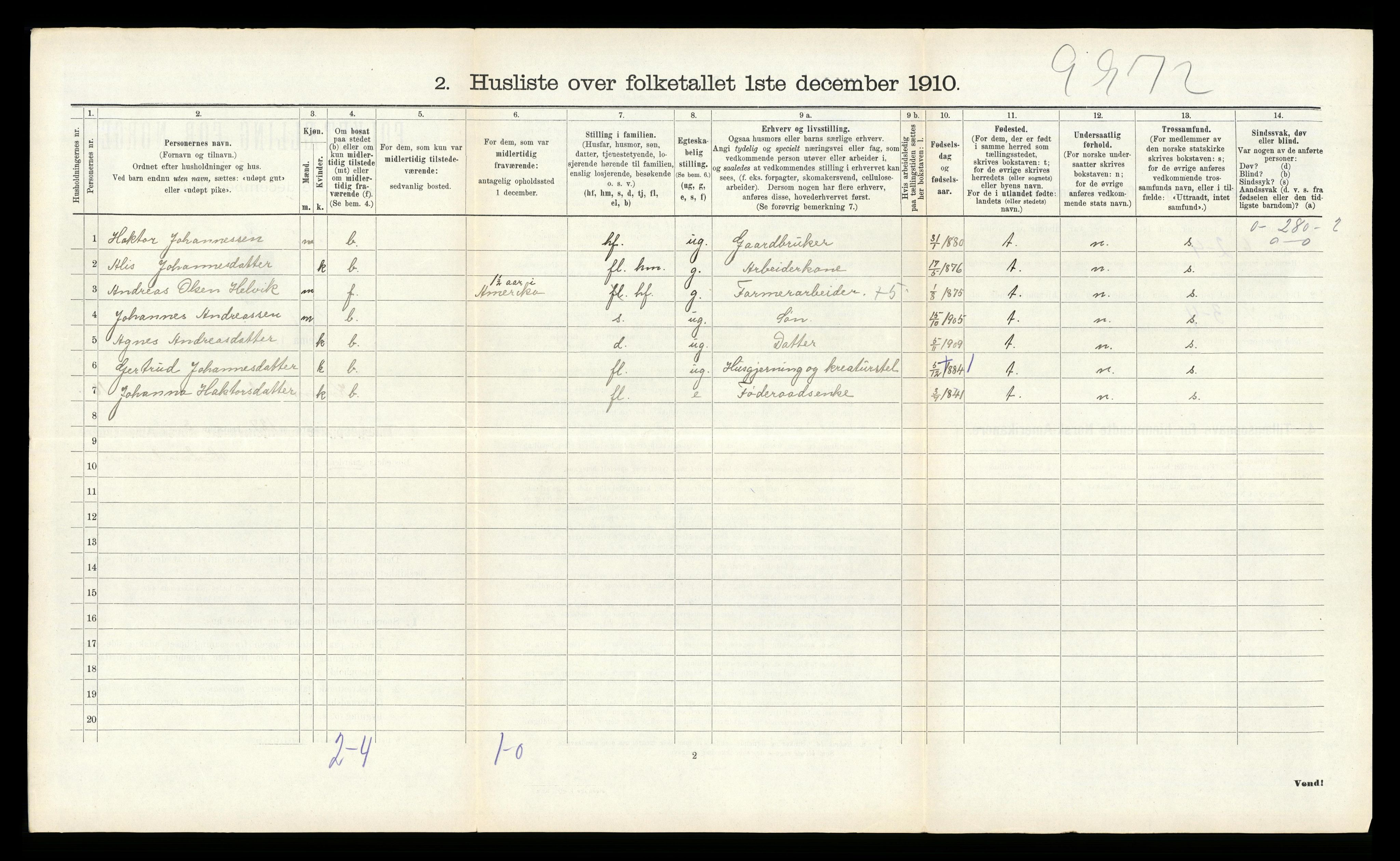 RA, 1910 census for Kvinnherad, 1910, p. 1348