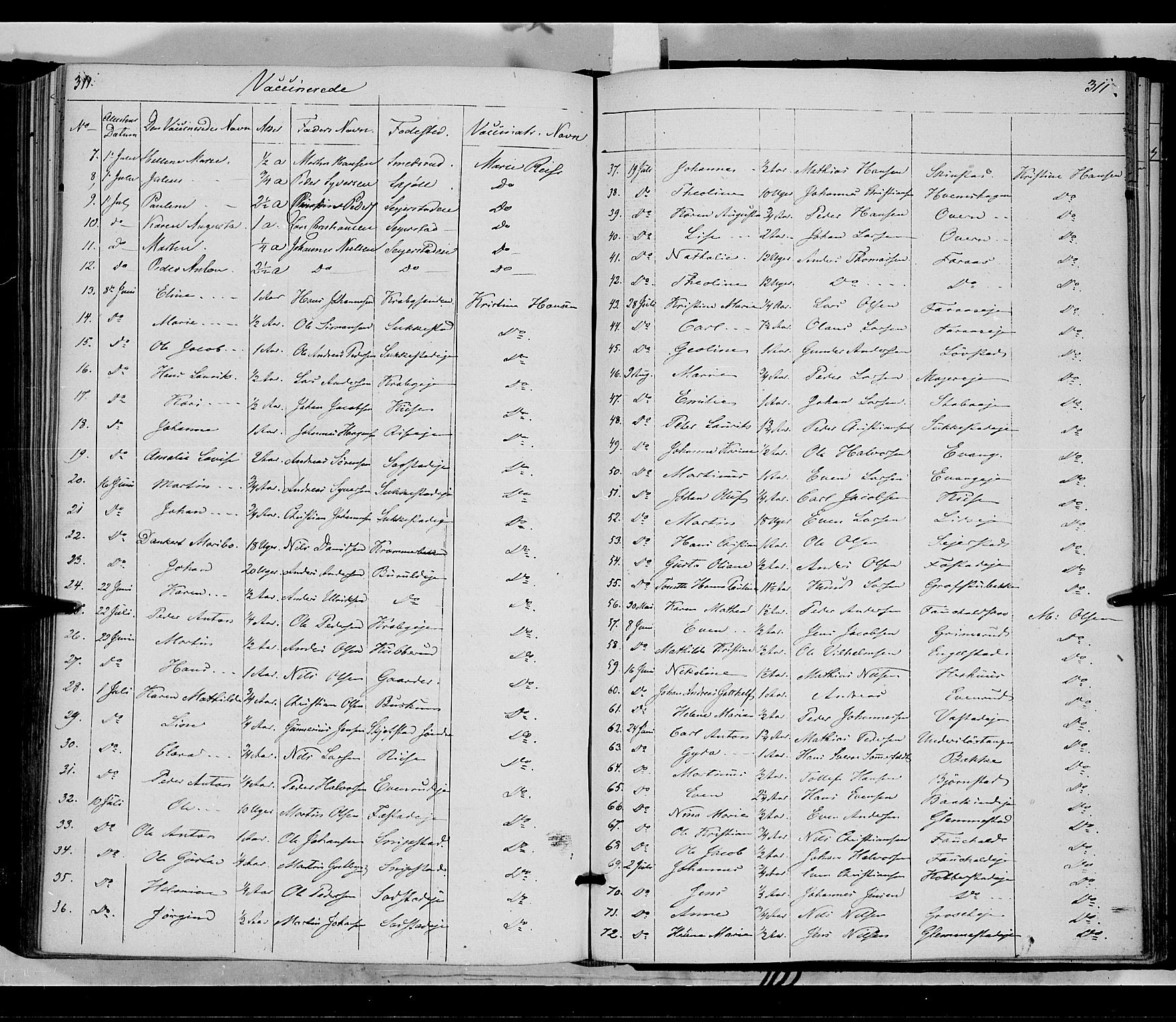 Østre Toten prestekontor, SAH/PREST-104/H/Ha/Haa/L0003: Parish register (official) no. 3, 1848-1856, p. 311