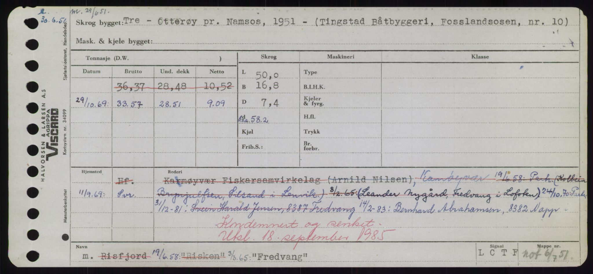 Sjøfartsdirektoratet med forløpere, Skipsmålingen, RA/S-1627/H/Hd/L0011: Fartøy, Fla-Får, p. 351