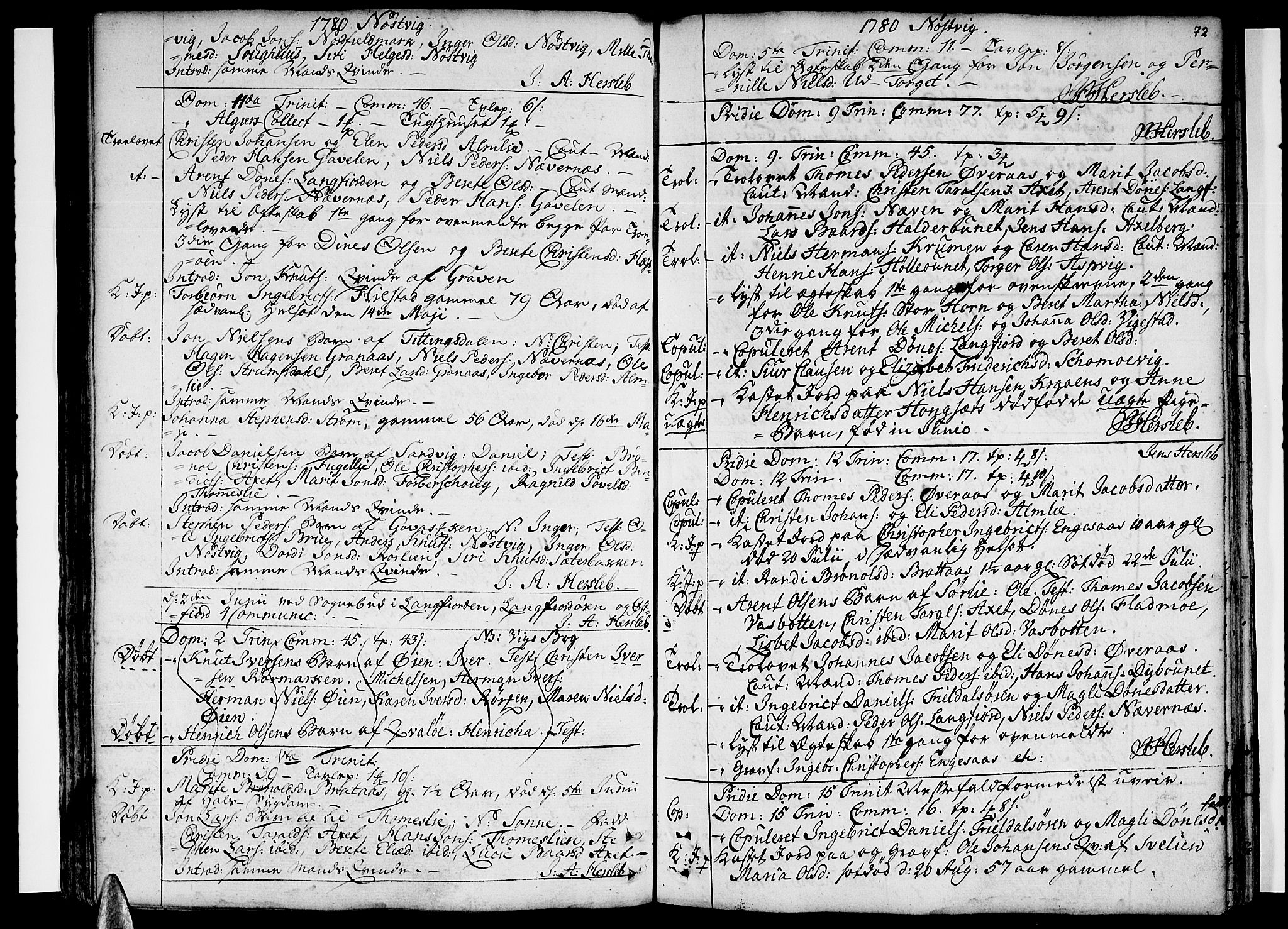 Ministerialprotokoller, klokkerbøker og fødselsregistre - Nordland, SAT/A-1459/814/L0222: Parish register (official) no. 814A03, 1752-1819, p. 72