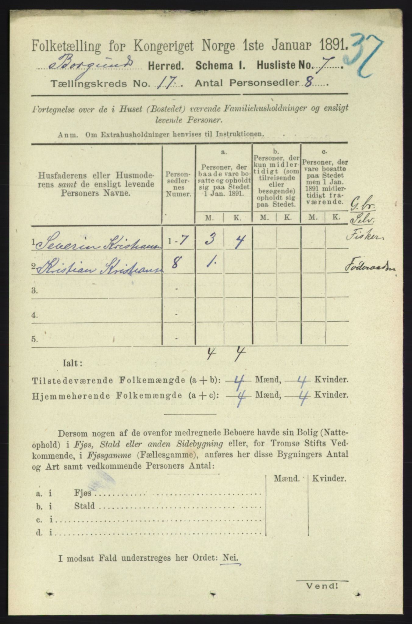 RA, 1891 census for 1531 Borgund, 1891, p. 4916