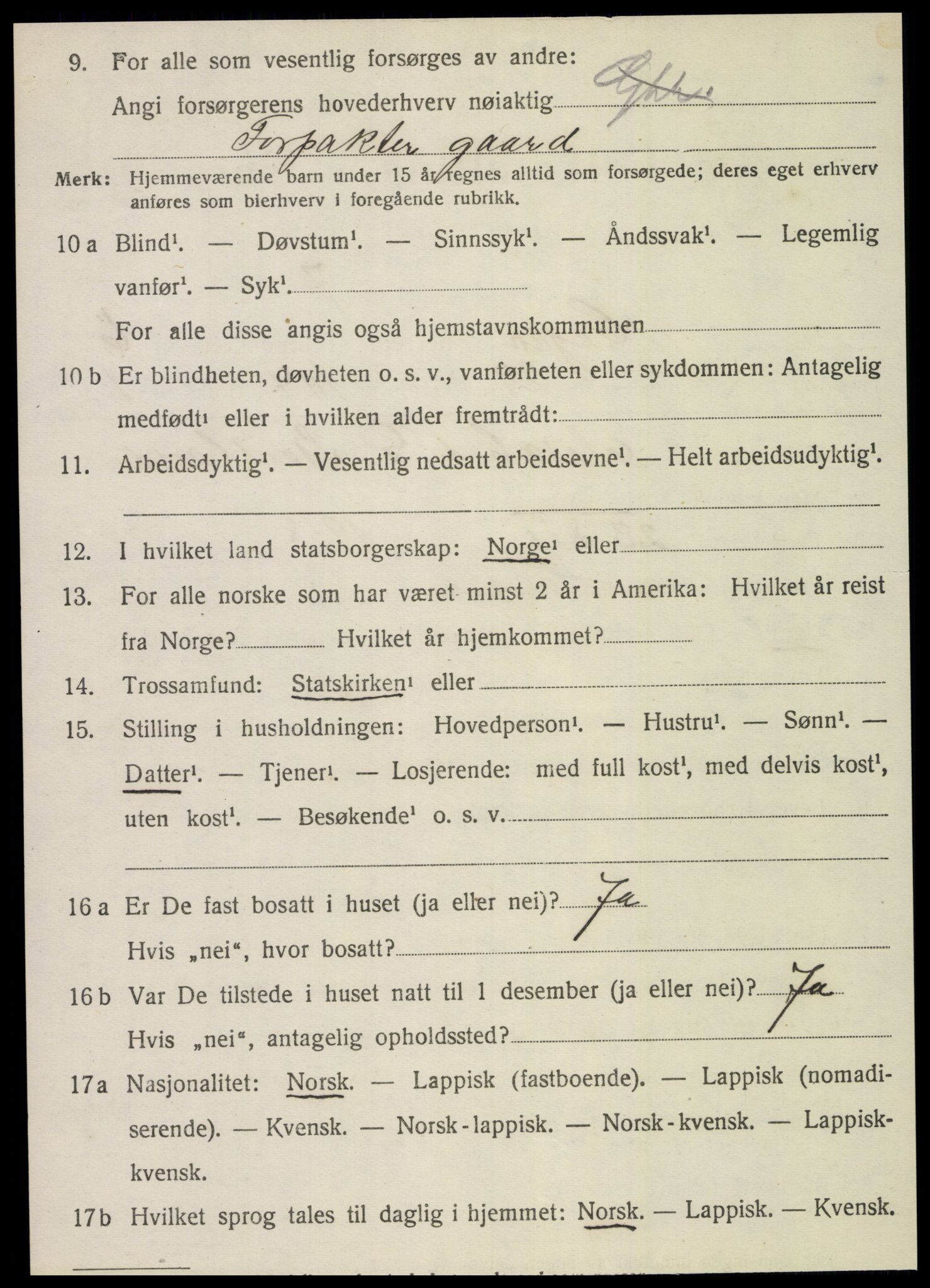 SAT, 1920 census for Hegra, 1920, p. 5141