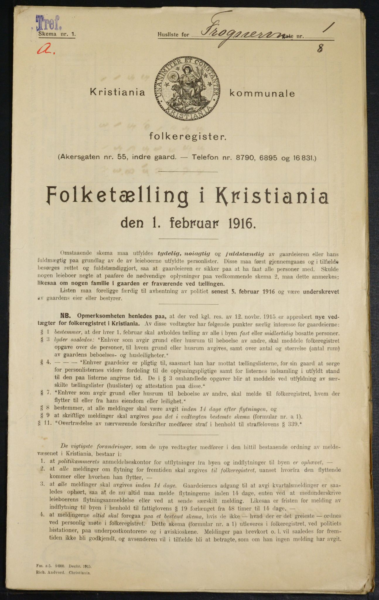 OBA, Municipal Census 1916 for Kristiania, 1916, p. 27647