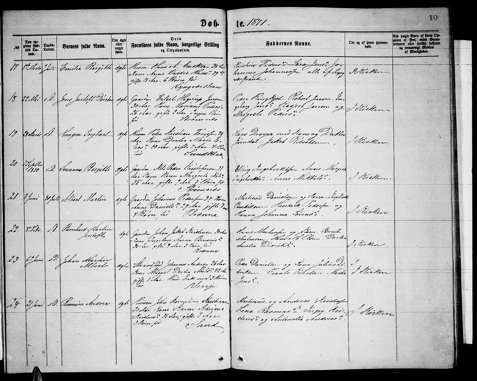 Ministerialprotokoller, klokkerbøker og fødselsregistre - Nordland, SAT/A-1459/876/L1103: Parish register (copy) no. 876C02, 1870-1886, p. 10