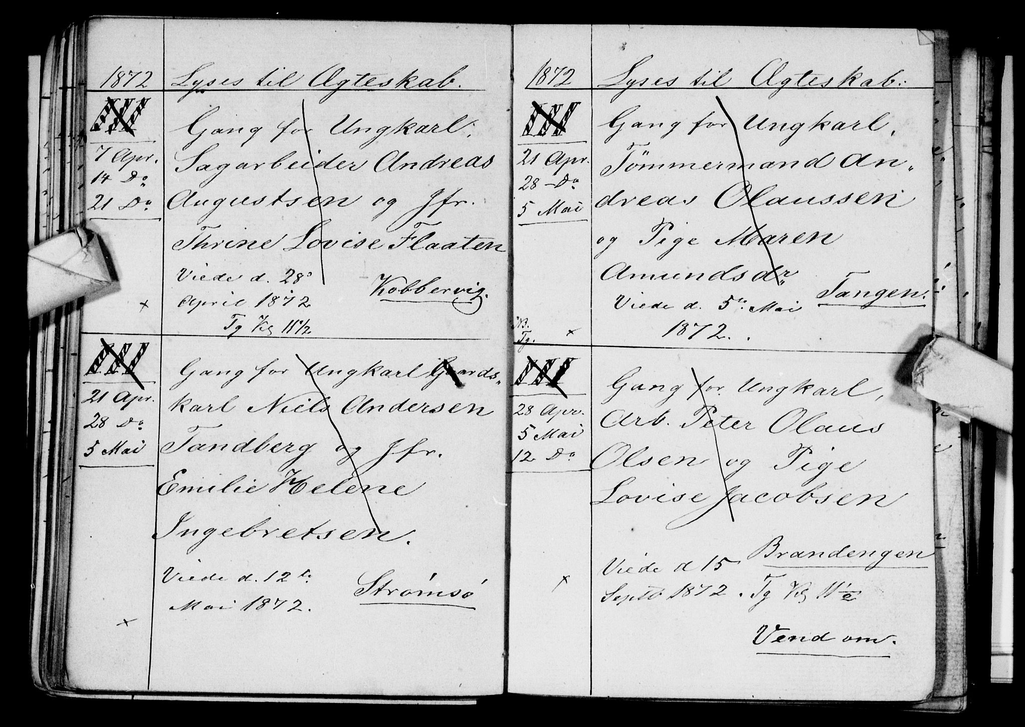 Strømsø kirkebøker, AV/SAKO-A-246/H/Ha/L0003: Banns register no. 3, 1866-1874