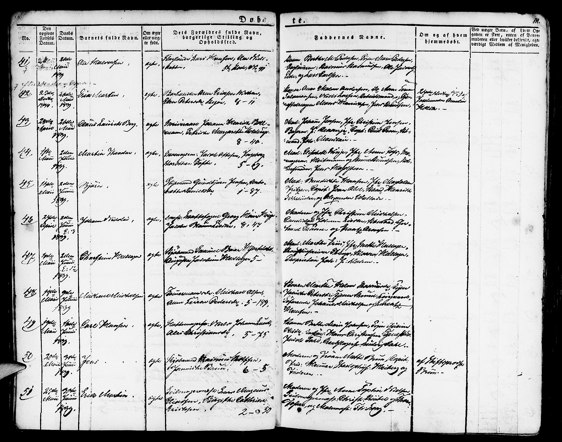 Nykirken Sokneprestembete, AV/SAB-A-77101/H/Haa/L0012: Parish register (official) no. A 12, 1821-1844, p. 111