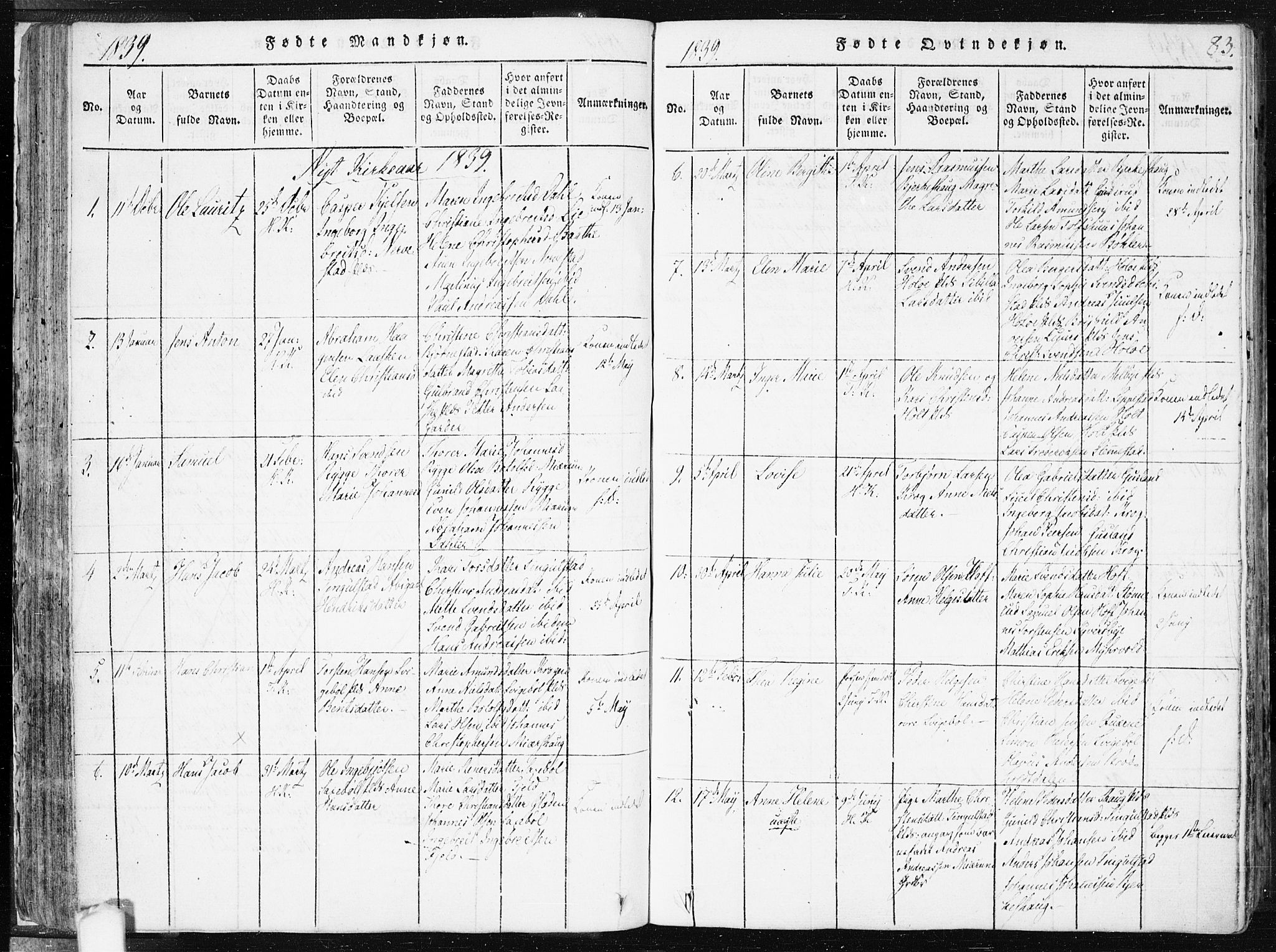 Hobøl prestekontor Kirkebøker, AV/SAO-A-2002/F/Fa/L0002: Parish register (official) no. I 2, 1814-1841, p. 83