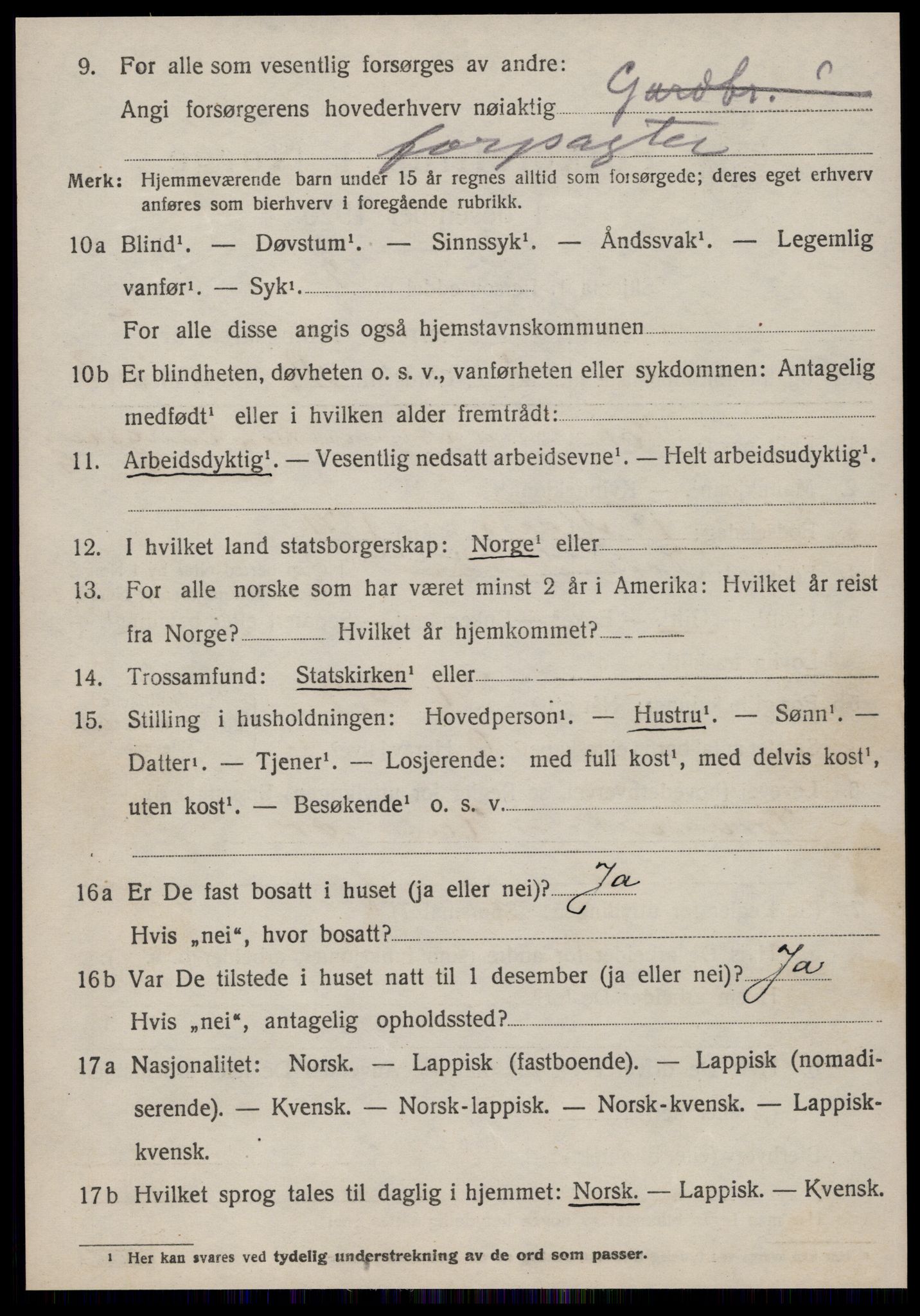 SAT, 1920 census for Rennebu, 1920, p. 4931