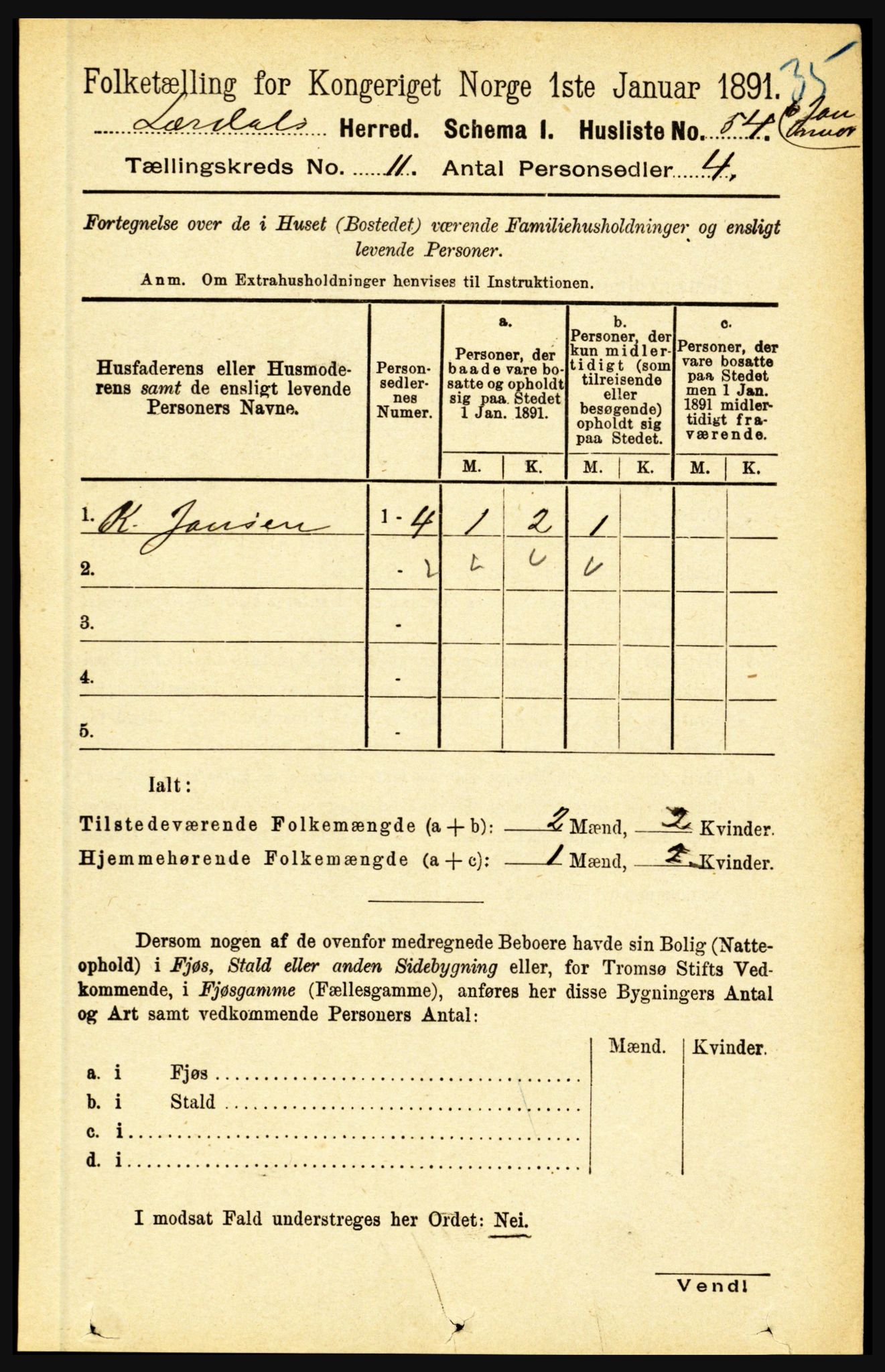 RA, 1891 census for 1422 Lærdal, 1891, p. 2150