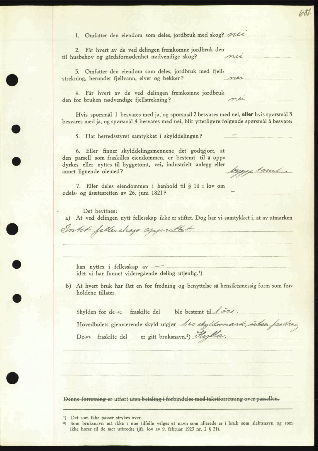 Nordmøre sorenskriveri, AV/SAT-A-4132/1/2/2Ca: Mortgage book no. A103, 1946-1947, Diary no: : 2702/1946