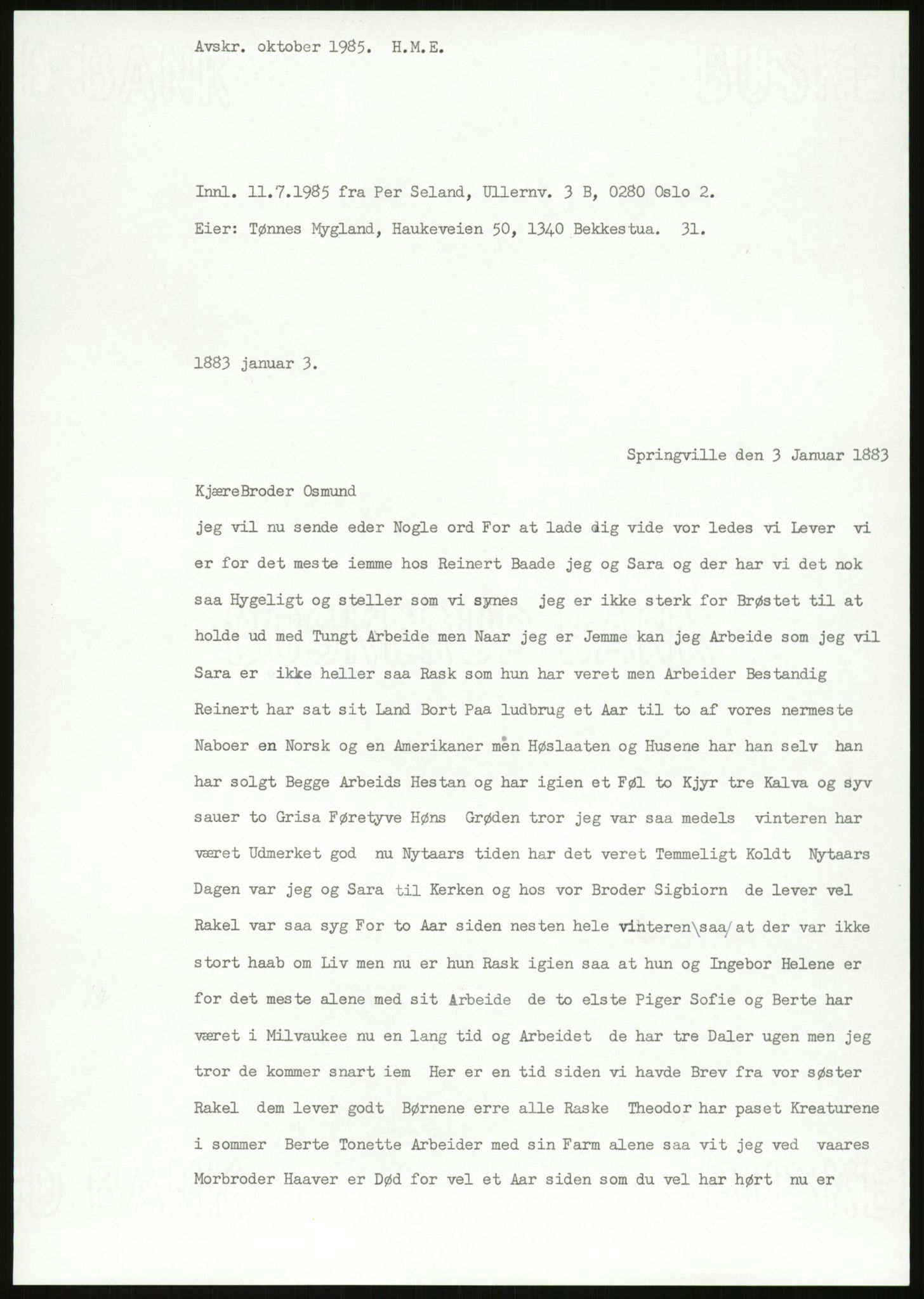 Samlinger til kildeutgivelse, Amerikabrevene, AV/RA-EA-4057/F/L0028: Innlån fra Vest-Agder , 1838-1914, p. 659