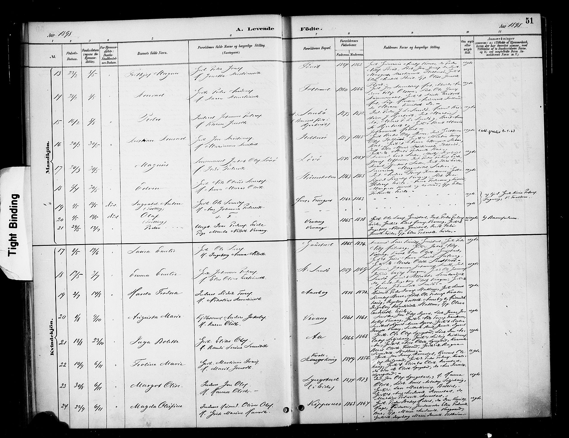 Ministerialprotokoller, klokkerbøker og fødselsregistre - Møre og Romsdal, AV/SAT-A-1454/570/L0832: Parish register (official) no. 570A06, 1885-1900, p. 51