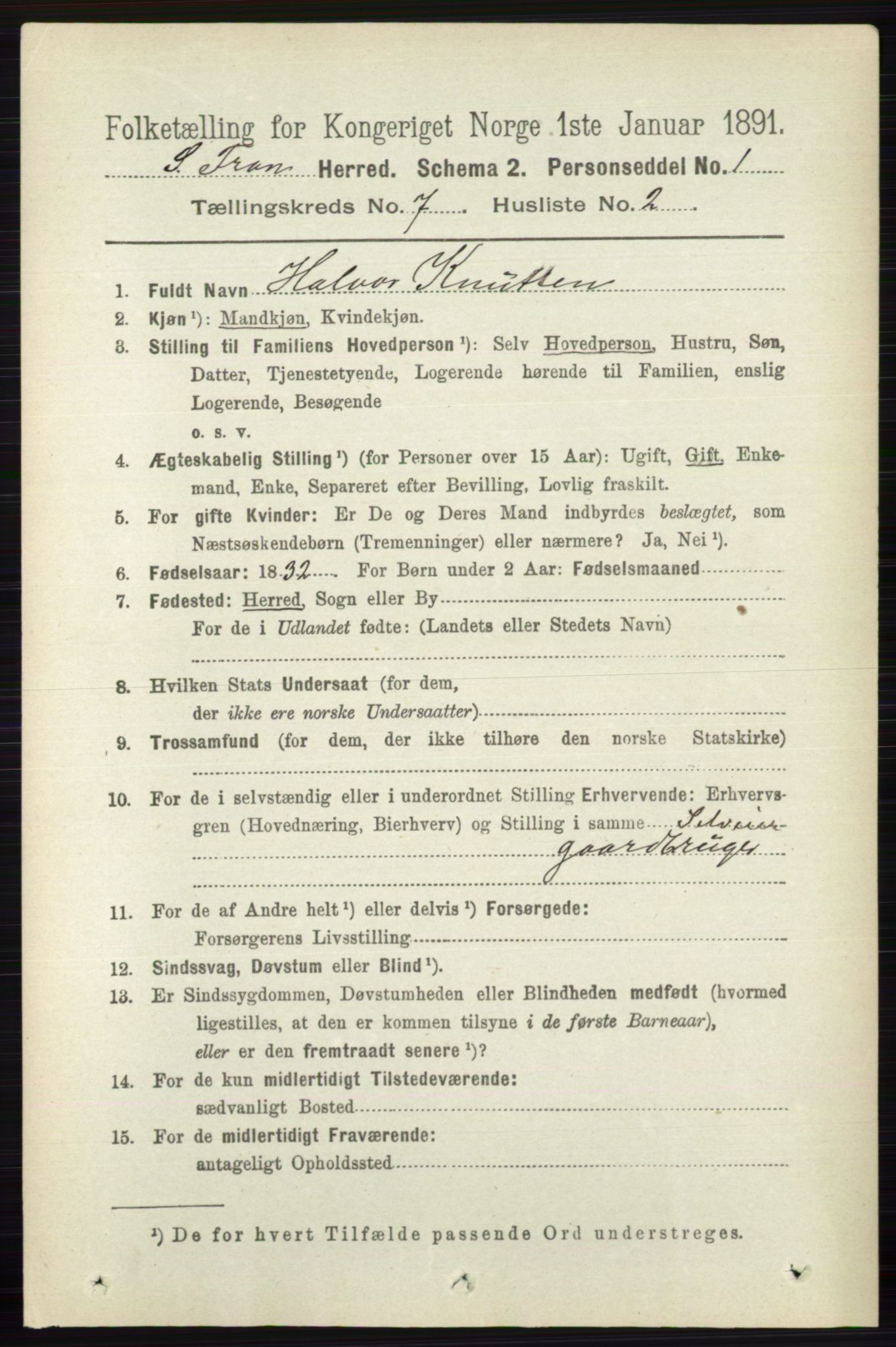 RA, 1891 census for 0519 Sør-Fron, 1891, p. 3059