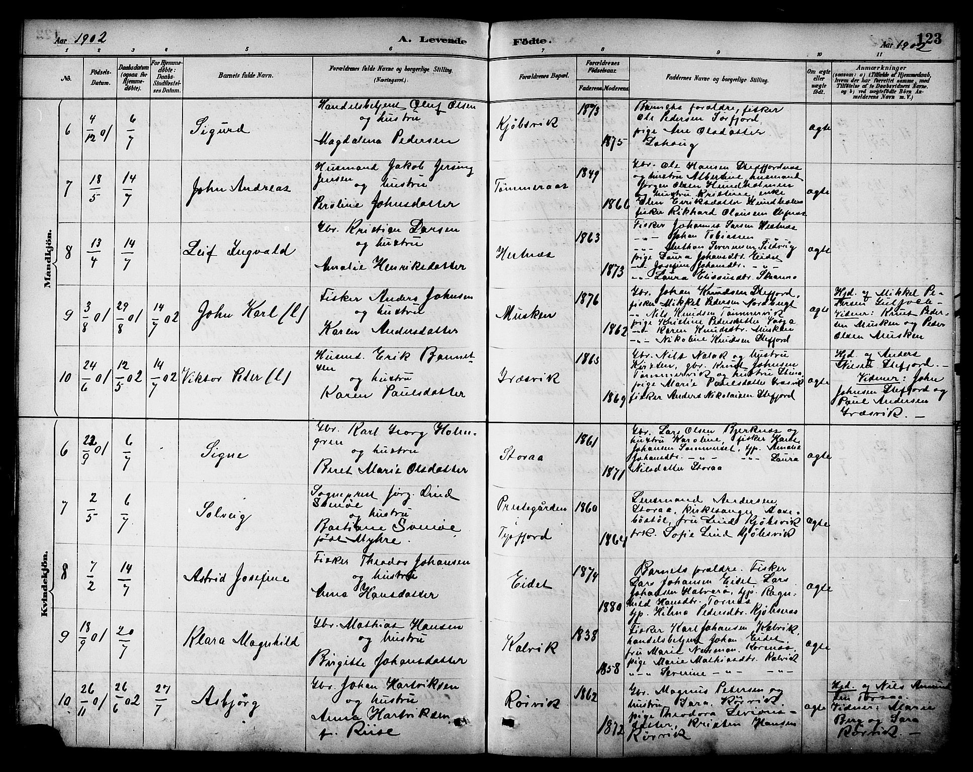 Ministerialprotokoller, klokkerbøker og fødselsregistre - Nordland, AV/SAT-A-1459/861/L0869: Parish register (official) no. 861A04, 1889-1903, p. 123