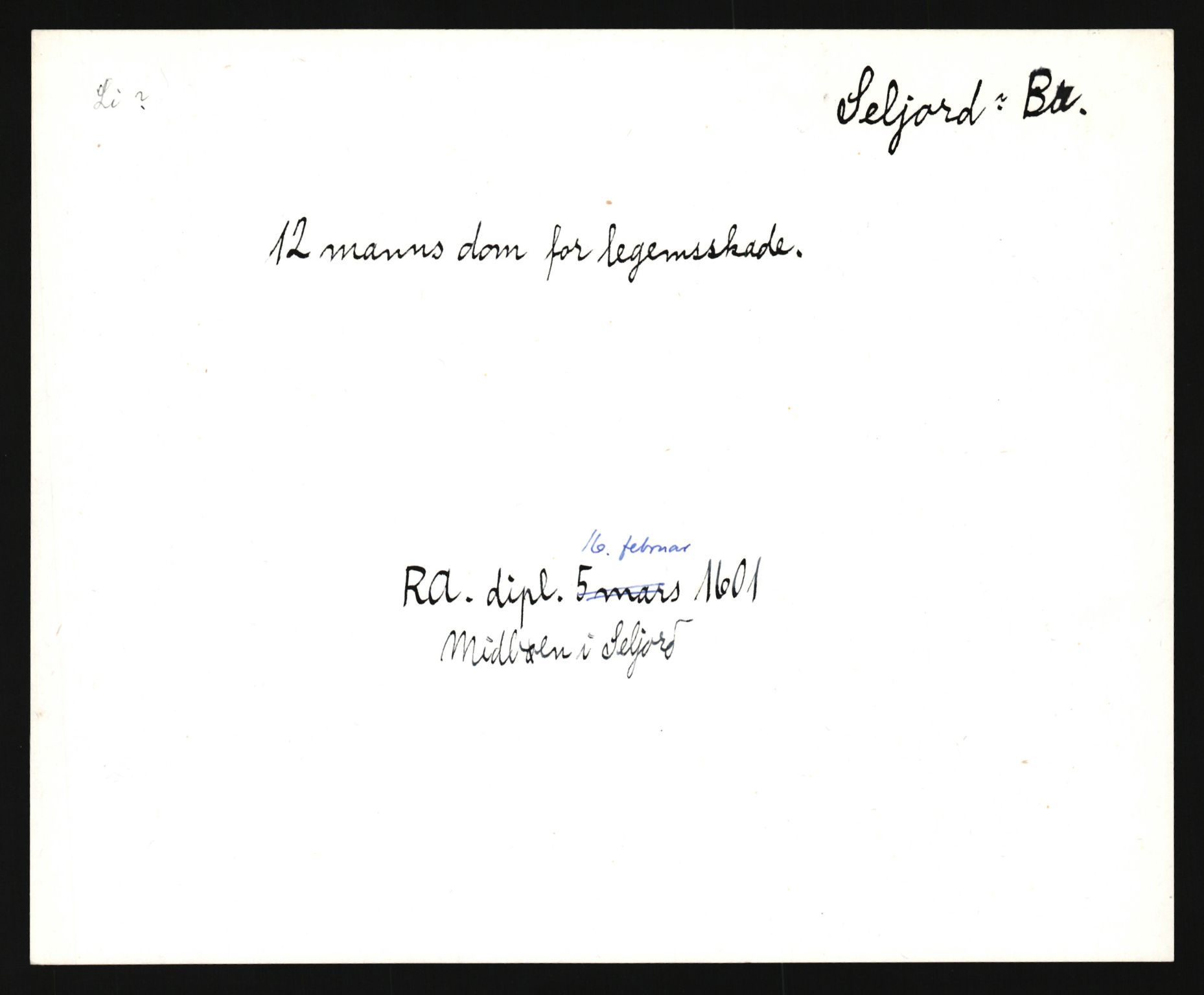 Riksarkivets diplomsamling, AV/RA-EA-5965/F35/F35e/L0021: Registreringssedler Telemark 2, 1400-1700, p. 451