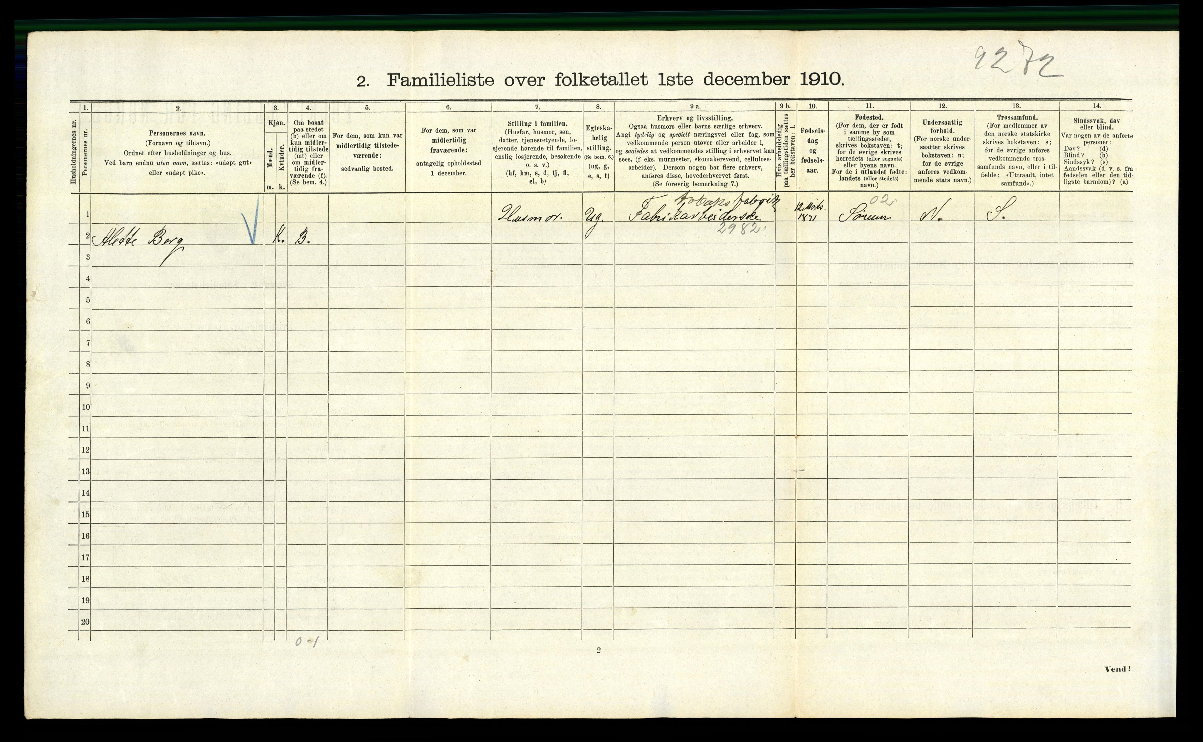 RA, 1910 census for Kristiania, 1910, p. 103454