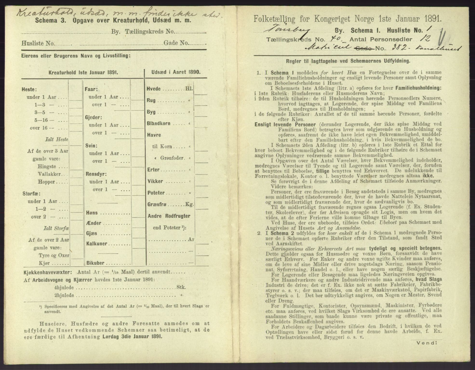 RA, 1891 census for 0705 Tønsberg, 1891, p. 1130