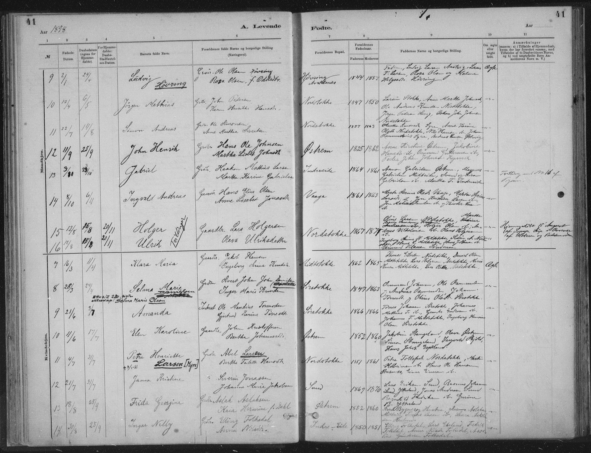 Kopervik sokneprestkontor, SAST/A-101850/H/Ha/Haa/L0002: Parish register (official) no. A 2, 1880-1912, p. 41