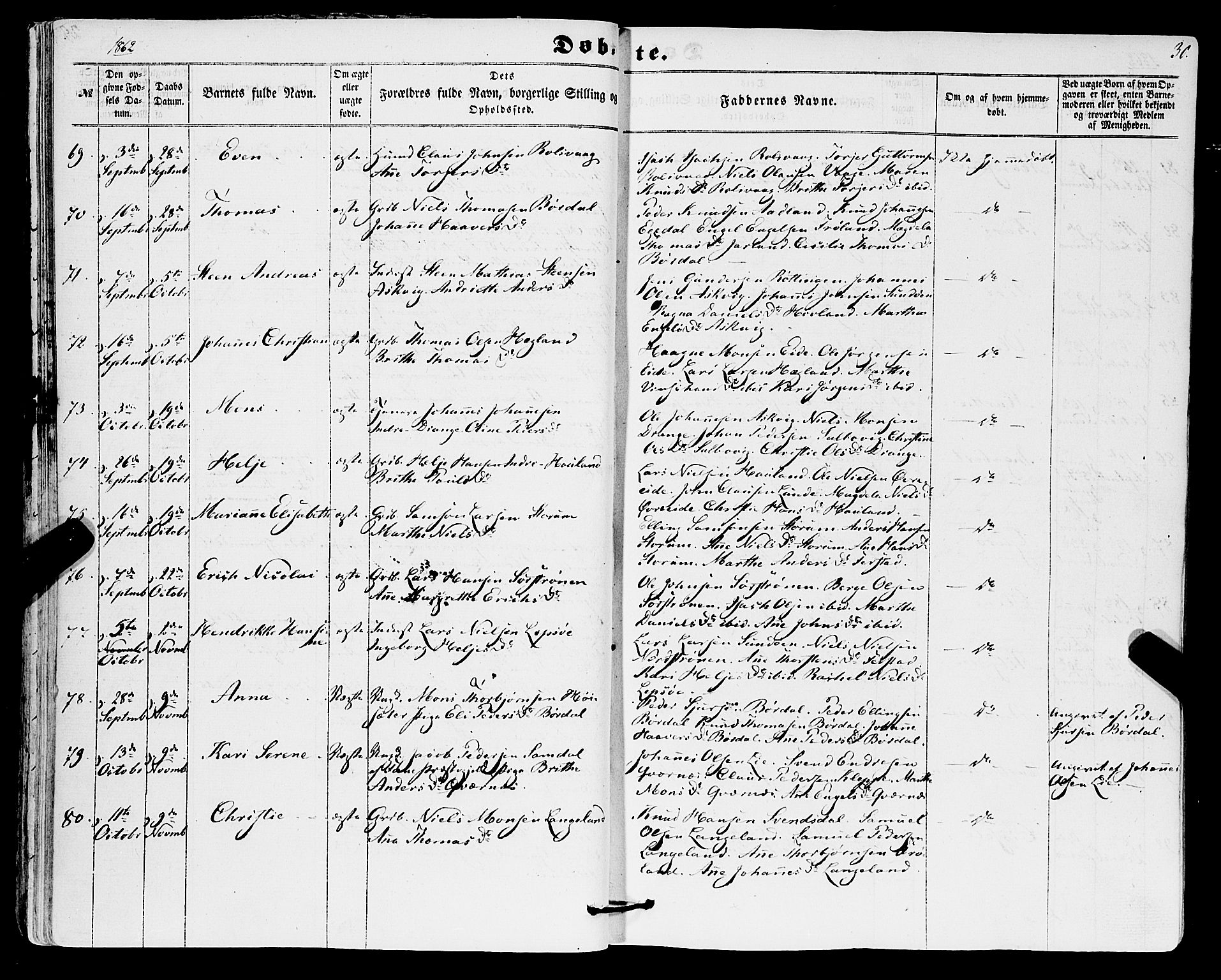 Os sokneprestembete, AV/SAB-A-99929: Parish register (official) no. A 17, 1860-1873, p. 30