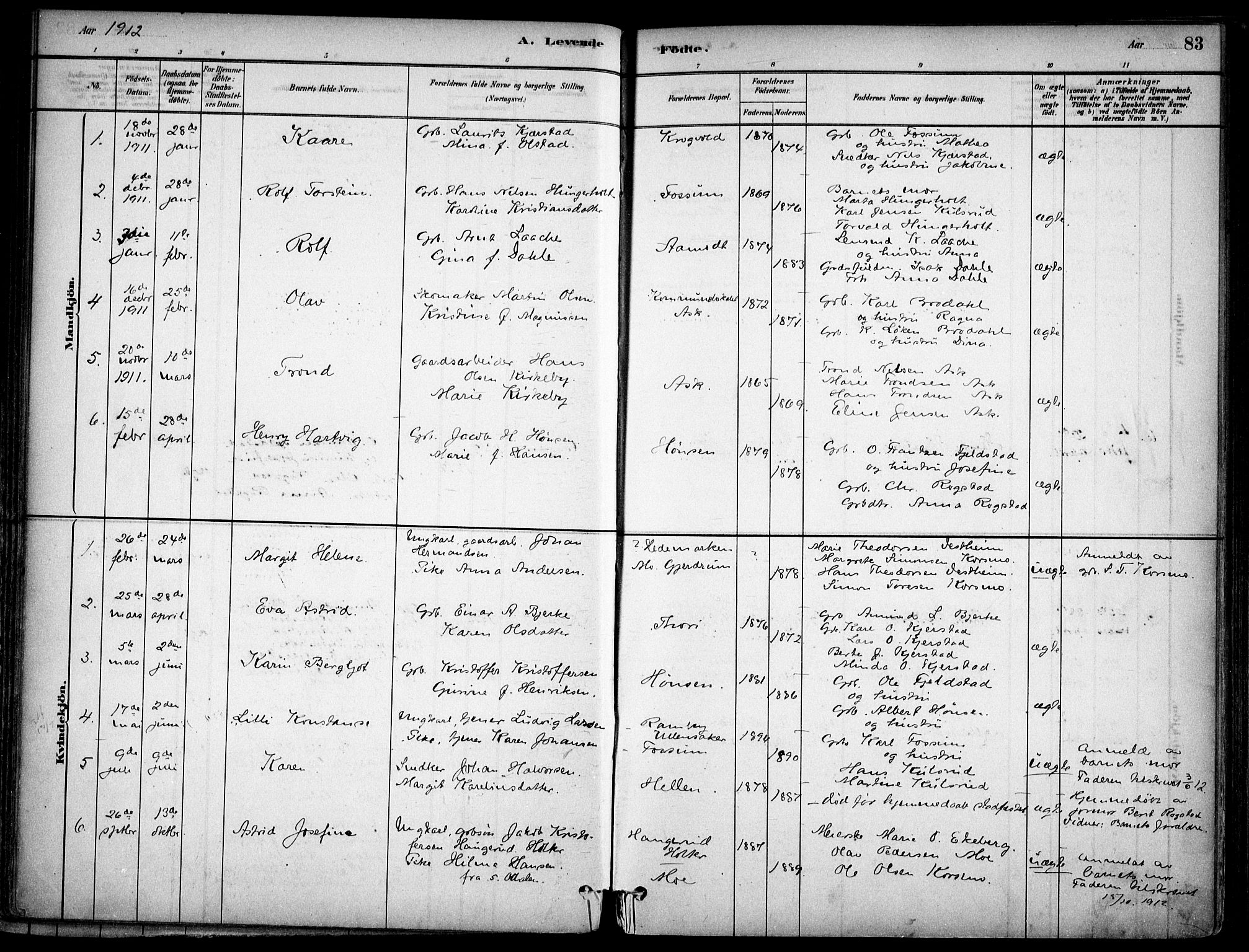 Gjerdrum prestekontor Kirkebøker, AV/SAO-A-10412b/F/Fb/L0001: Parish register (official) no. II 1, 1881-1921, p. 83