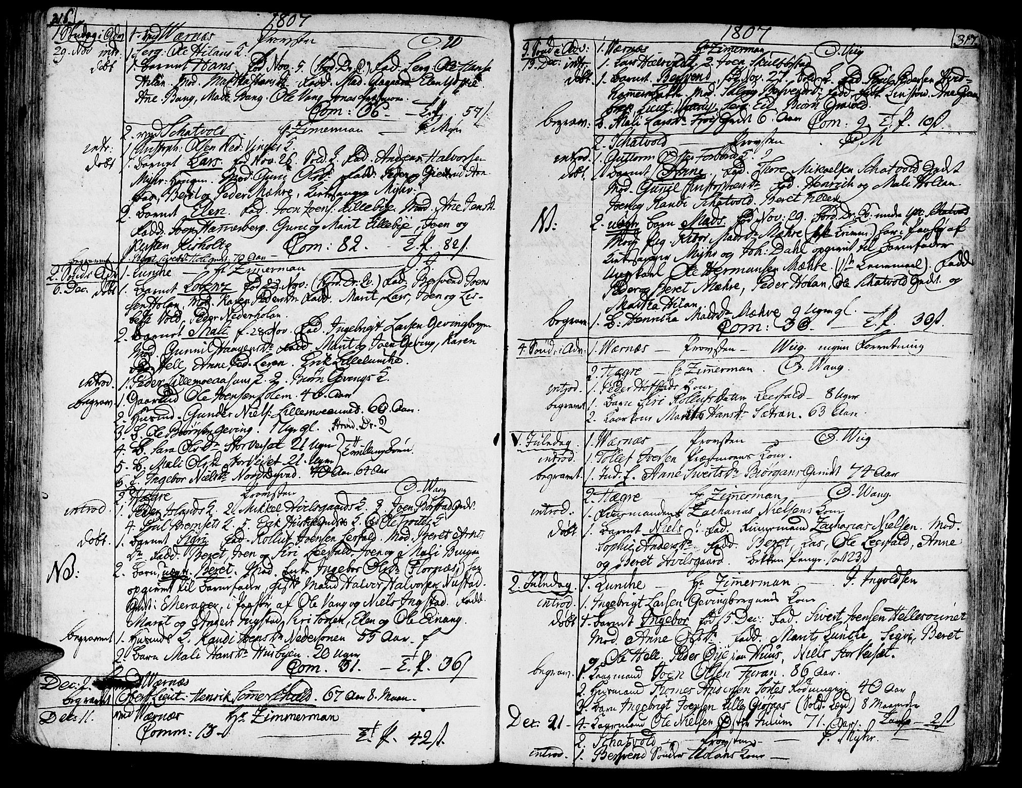 Ministerialprotokoller, klokkerbøker og fødselsregistre - Nord-Trøndelag, SAT/A-1458/709/L0060: Parish register (official) no. 709A07, 1797-1815, p. 316-317