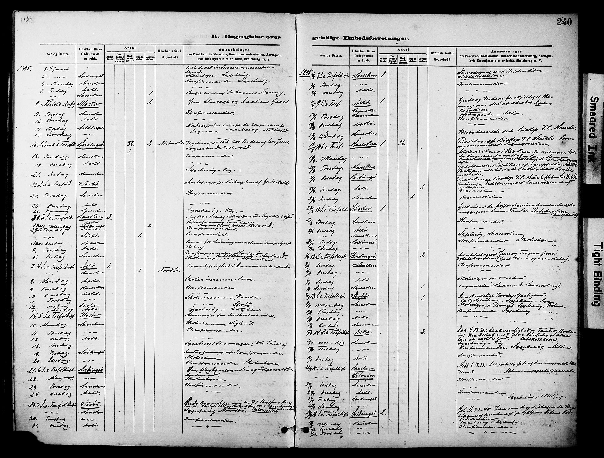 Rennesøy sokneprestkontor, SAST/A -101827/H/Ha/Haa/L0012: Parish register (official) no. A 13, 1885-1917, p. 240