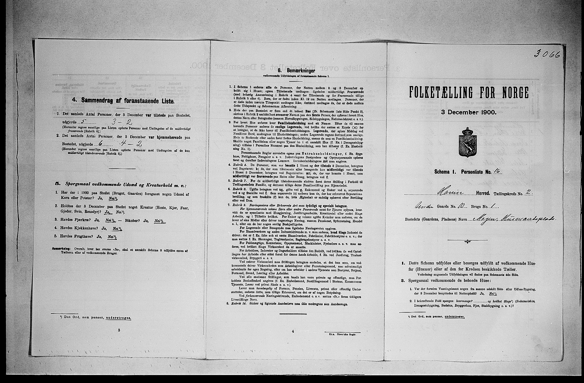 SAKO, 1900 census for Hovin, 1900, p. 155