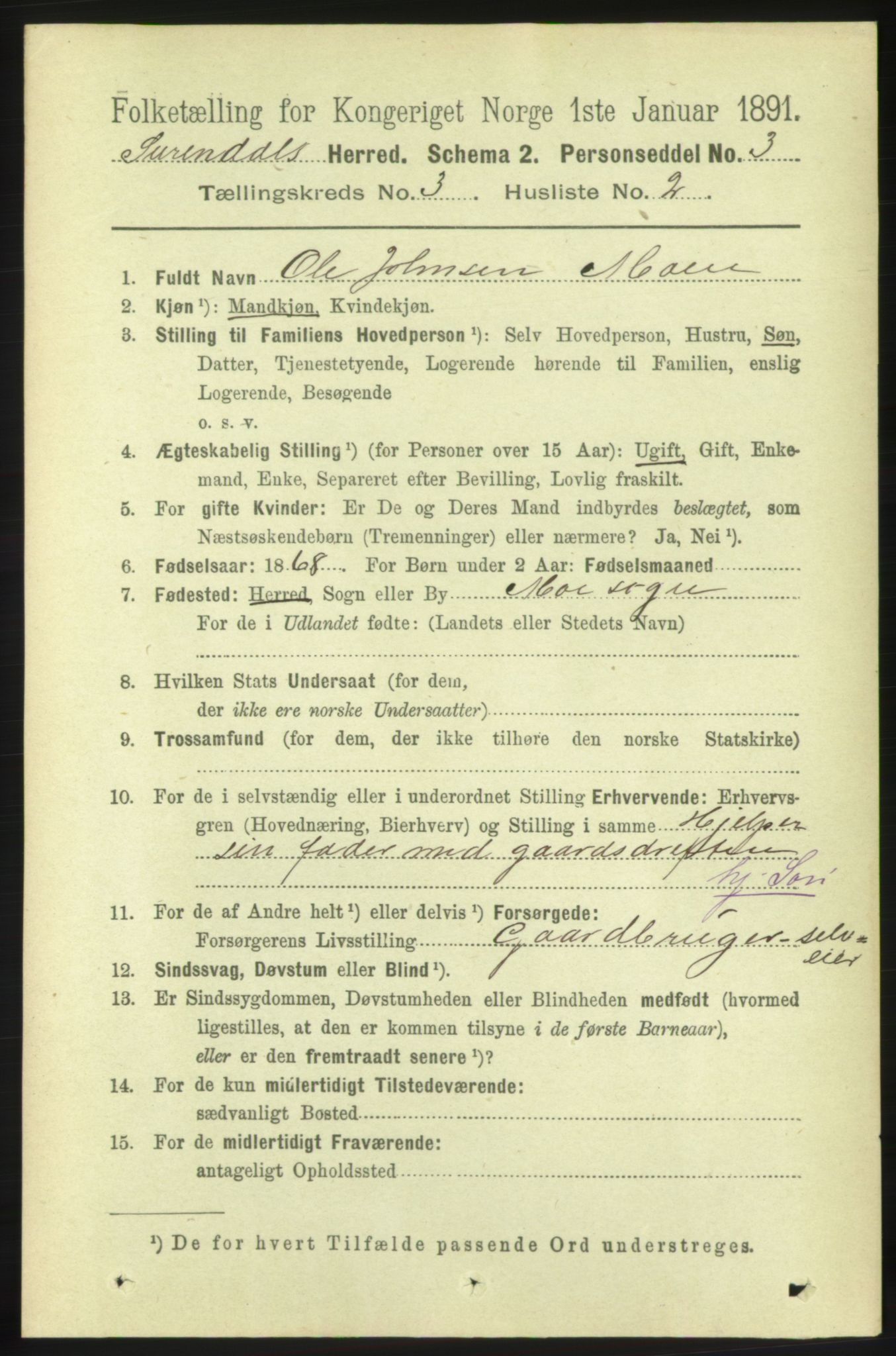 RA, 1891 census for 1566 Surnadal, 1891, p. 793