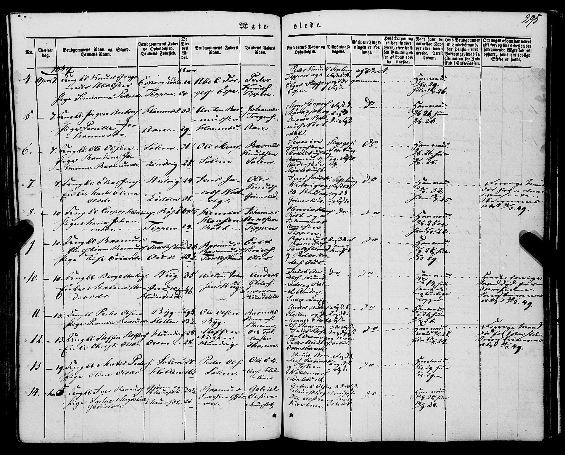 Eid sokneprestembete, SAB/A-82301/H/Haa/Haaa/L0007: Parish register (official) no. A 7, 1844-1858, p. 295