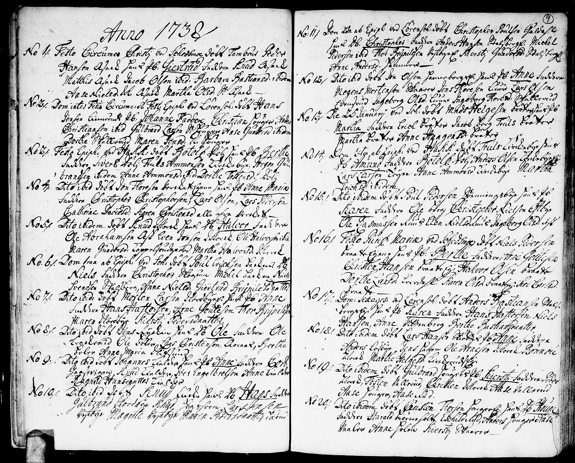 Skedsmo prestekontor Kirkebøker, AV/SAO-A-10033a/F/Fa/L0003: Parish register (official) no. I 3, 1737-1759, p. 9
