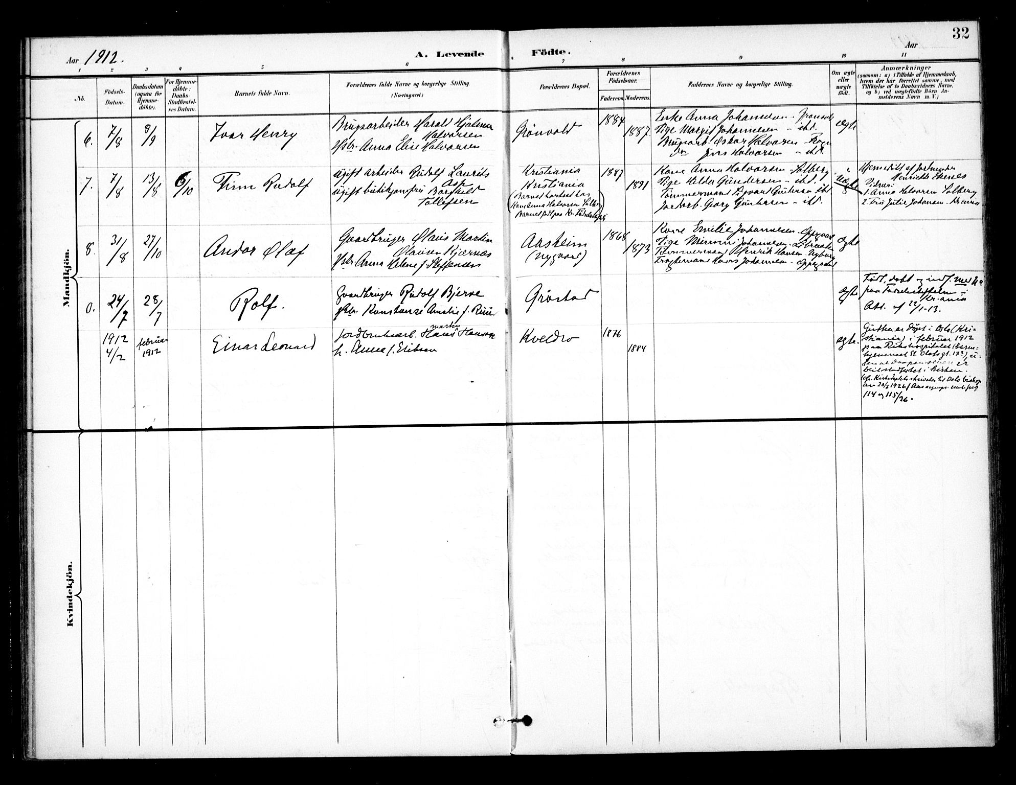 Ås prestekontor Kirkebøker, AV/SAO-A-10894/F/Fb/L0002: Parish register (official) no. II 2, 1895-1916, p. 32