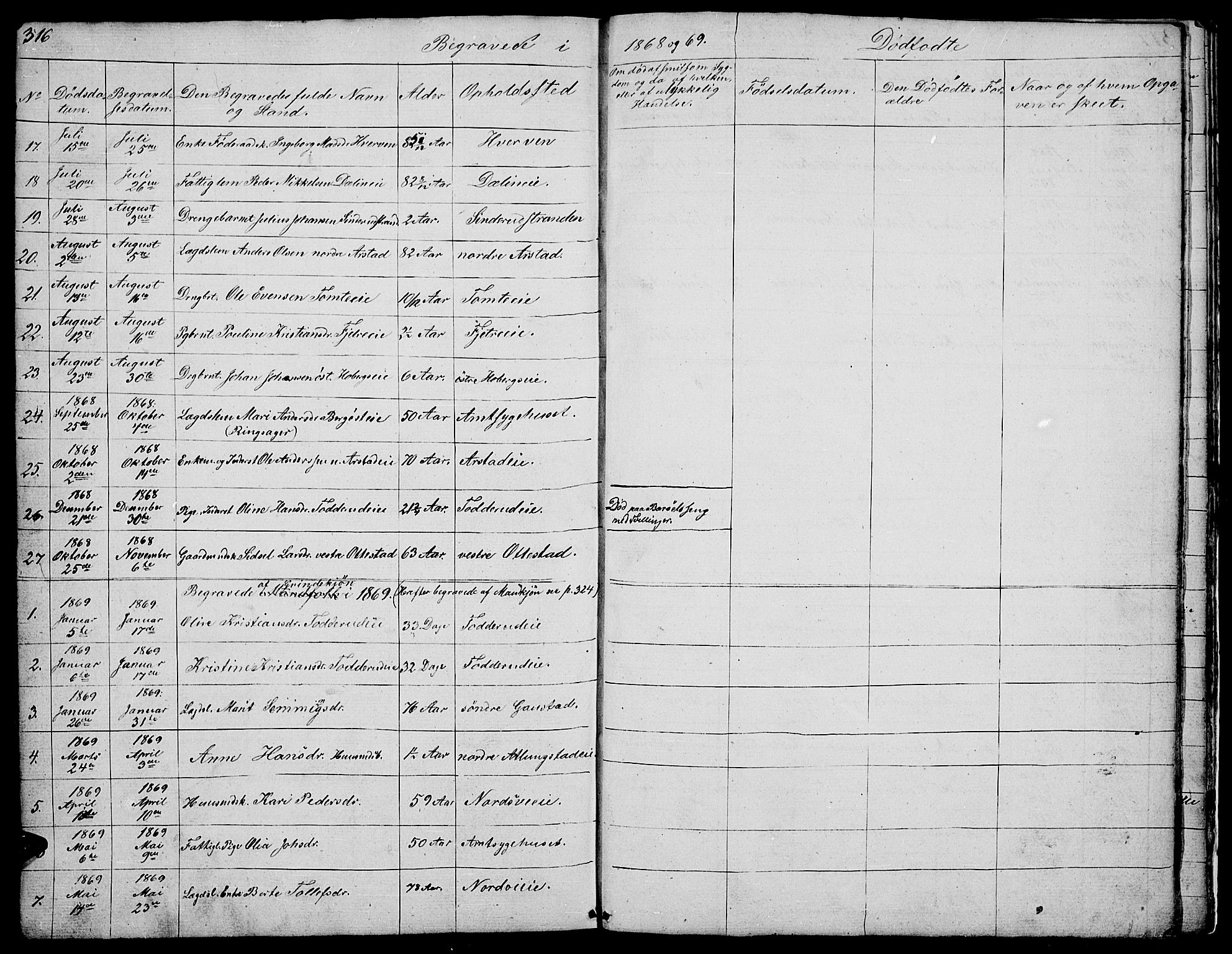 Stange prestekontor, AV/SAH-PREST-002/L/L0002: Parish register (copy) no. 2, 1838-1879, p. 316