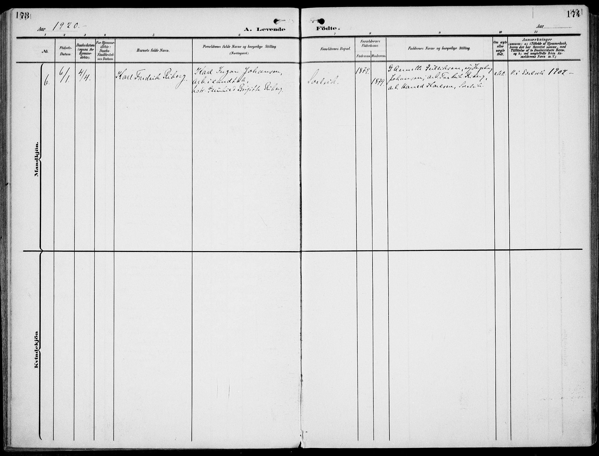 Strømm kirkebøker, AV/SAKO-A-322/F/Fb/L0002: Parish register (official) no. II 2, 1900-1919, p. 173-174