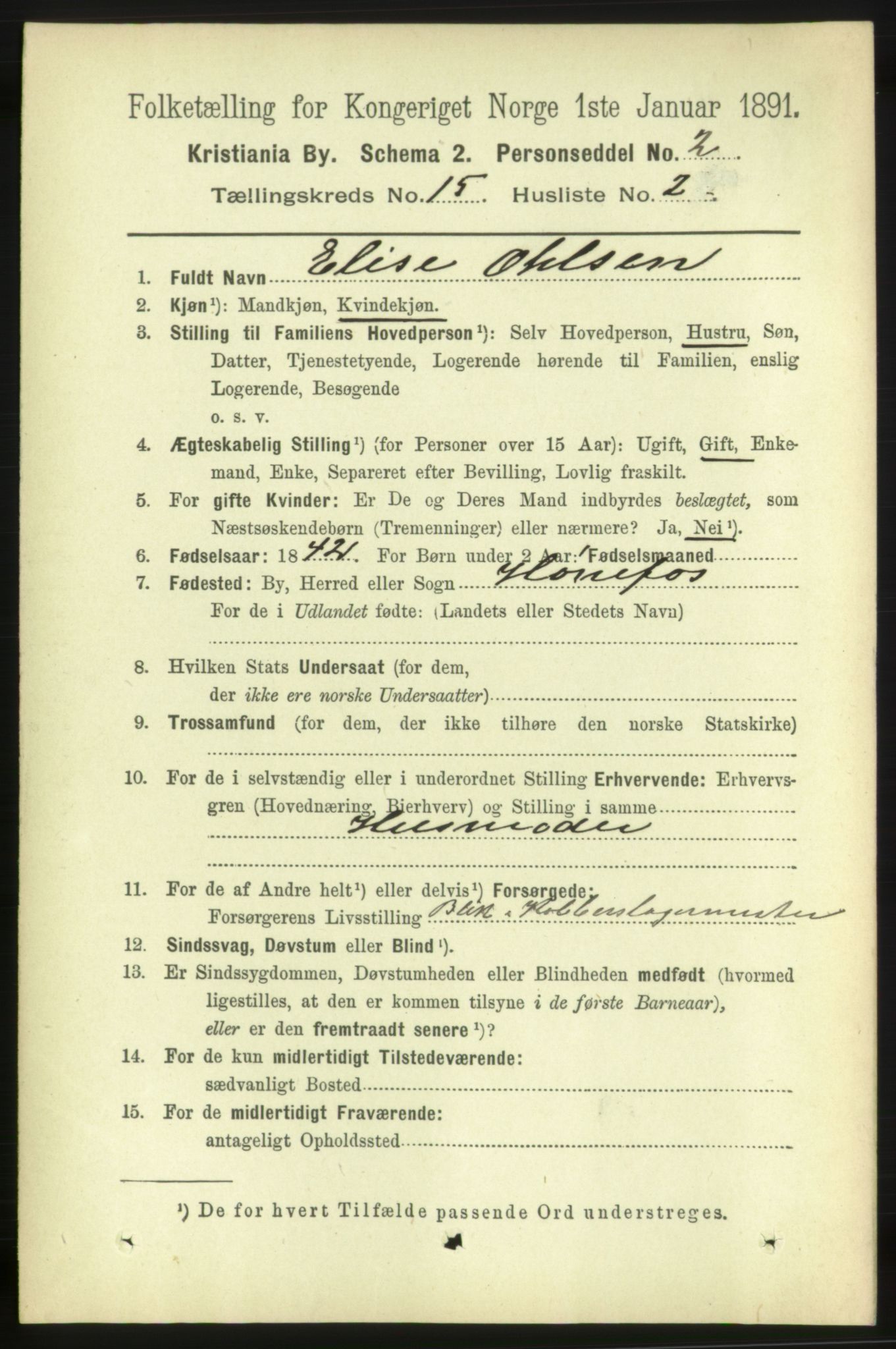 RA, 1891 census for 0301 Kristiania, 1891, p. 6835