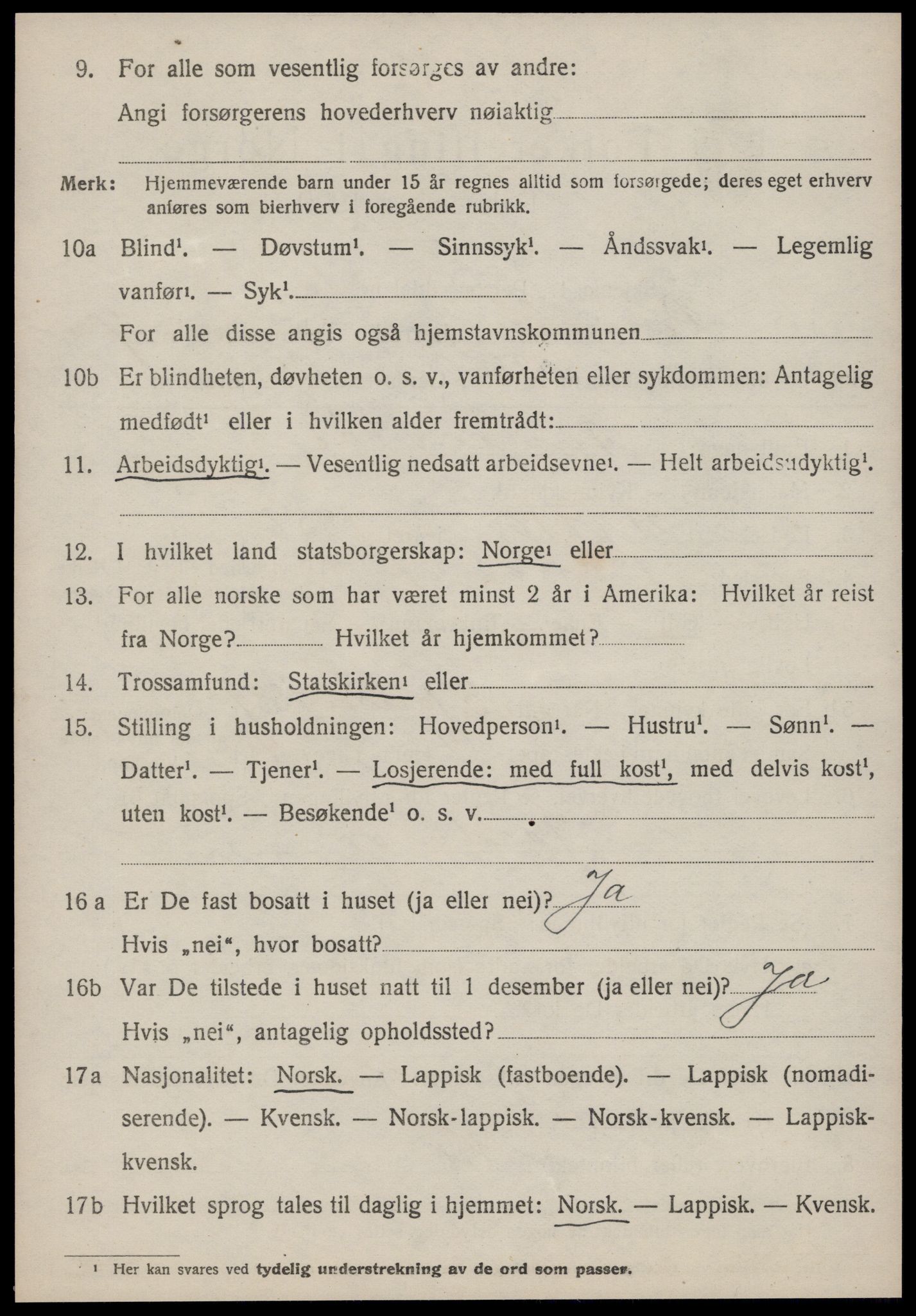 SAT, 1920 census for Rennebu, 1920, p. 5229