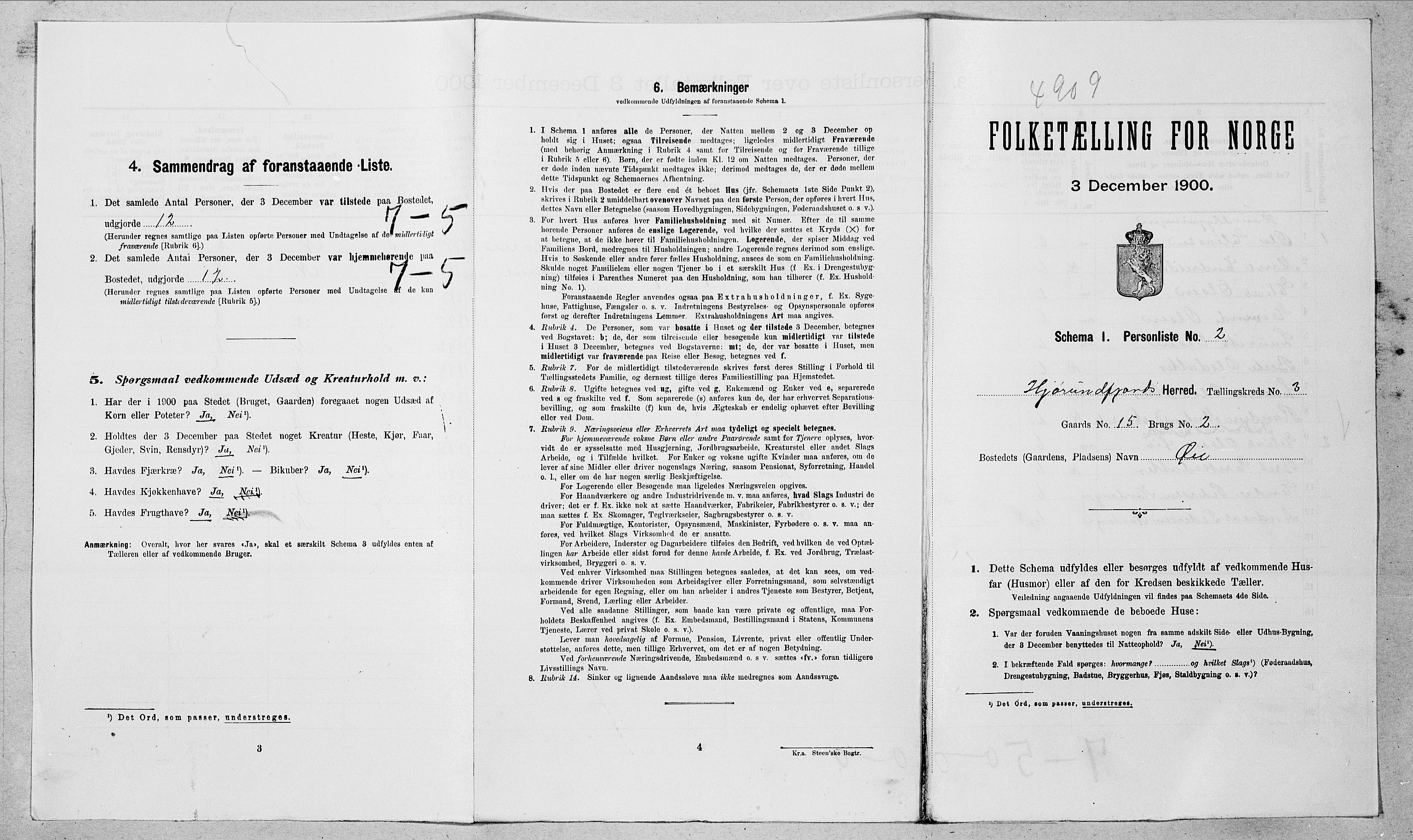 SAT, 1900 census for Hjørundfjord, 1900, p. 130