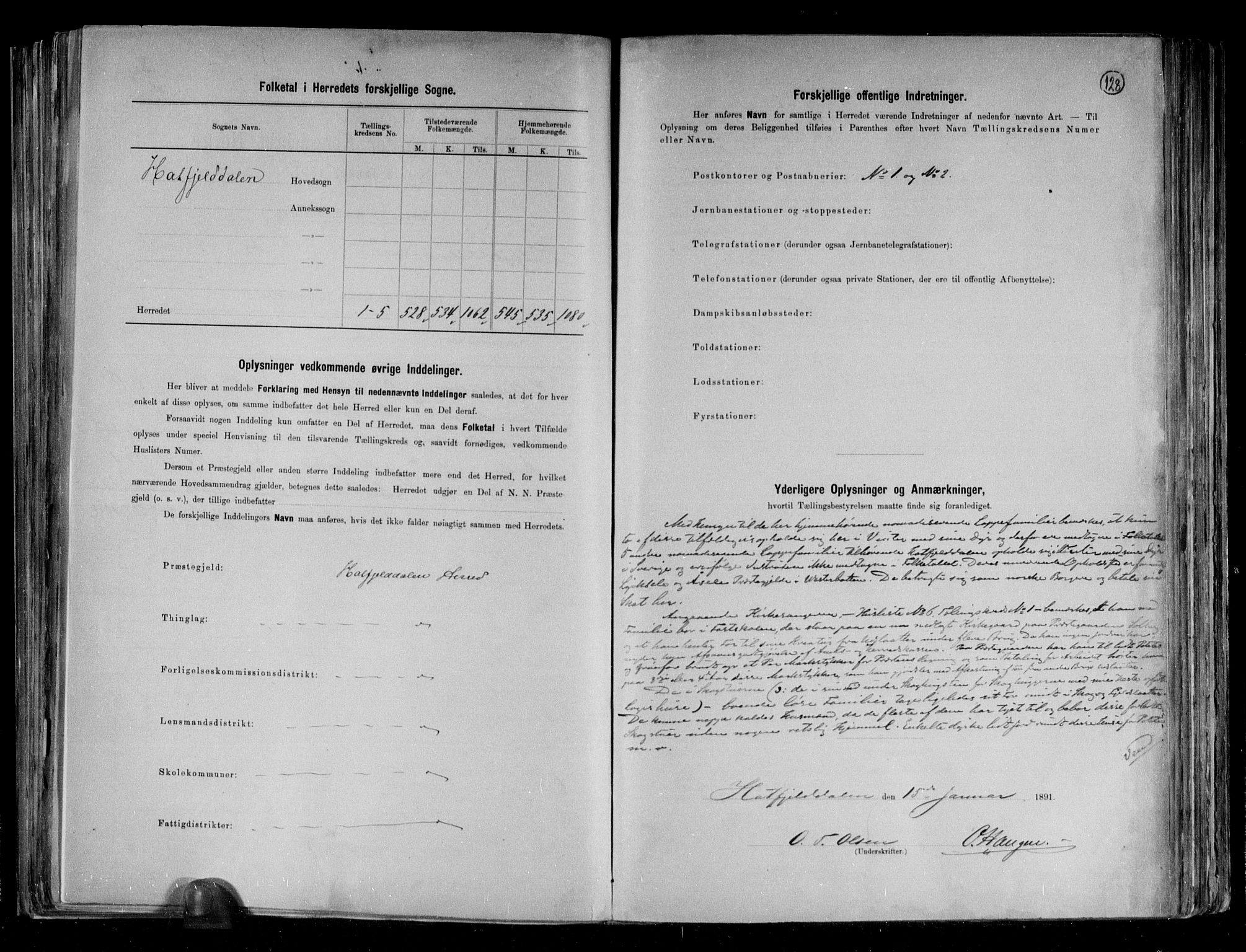 RA, 1891 census for 1826 Hattfjelldal, 1891, p. 3