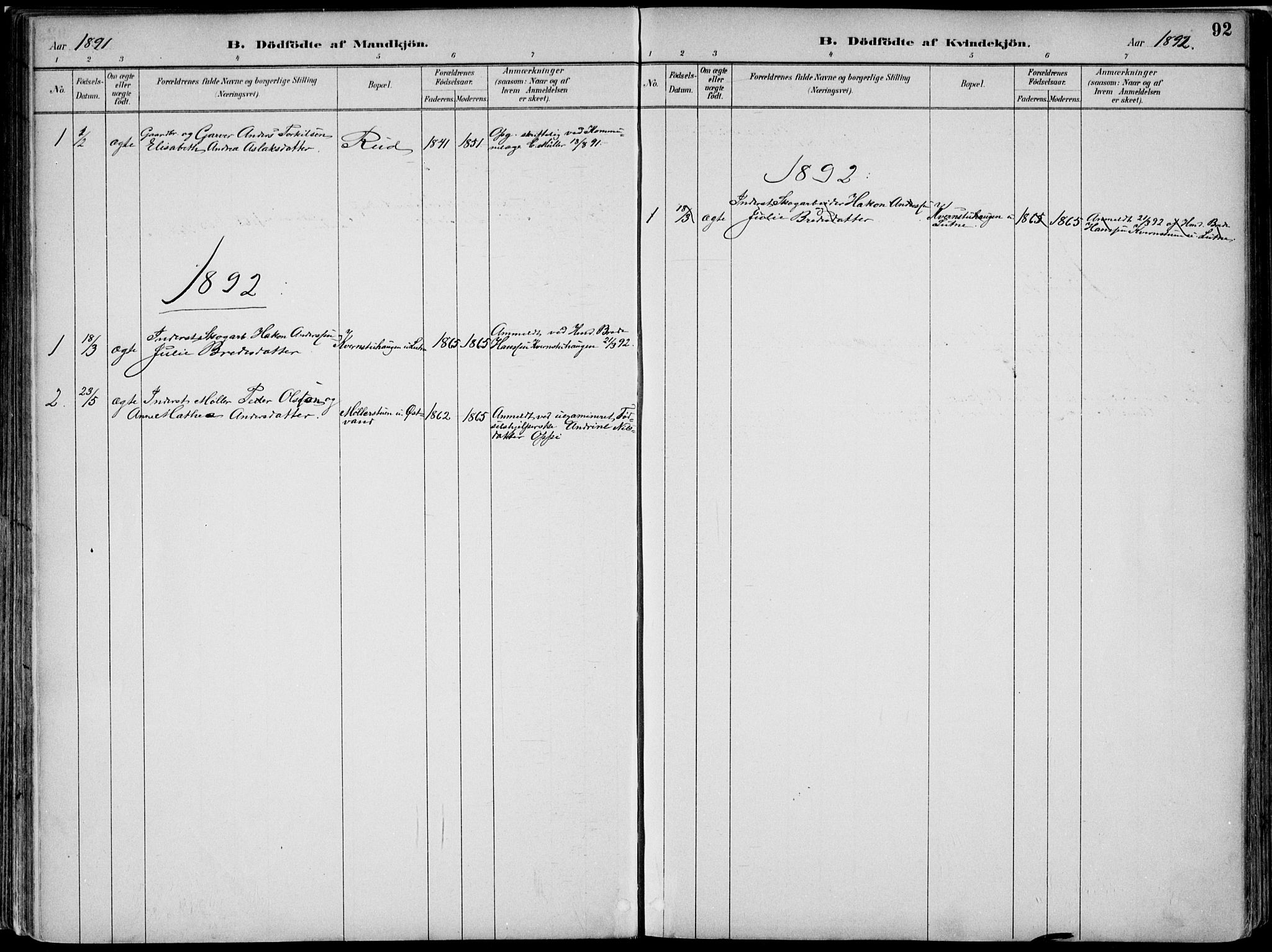 Nord-Odal prestekontor, SAH/PREST-032/H/Ha/Haa/L0008: Parish register (official) no. 8, 1886-1901, p. 92