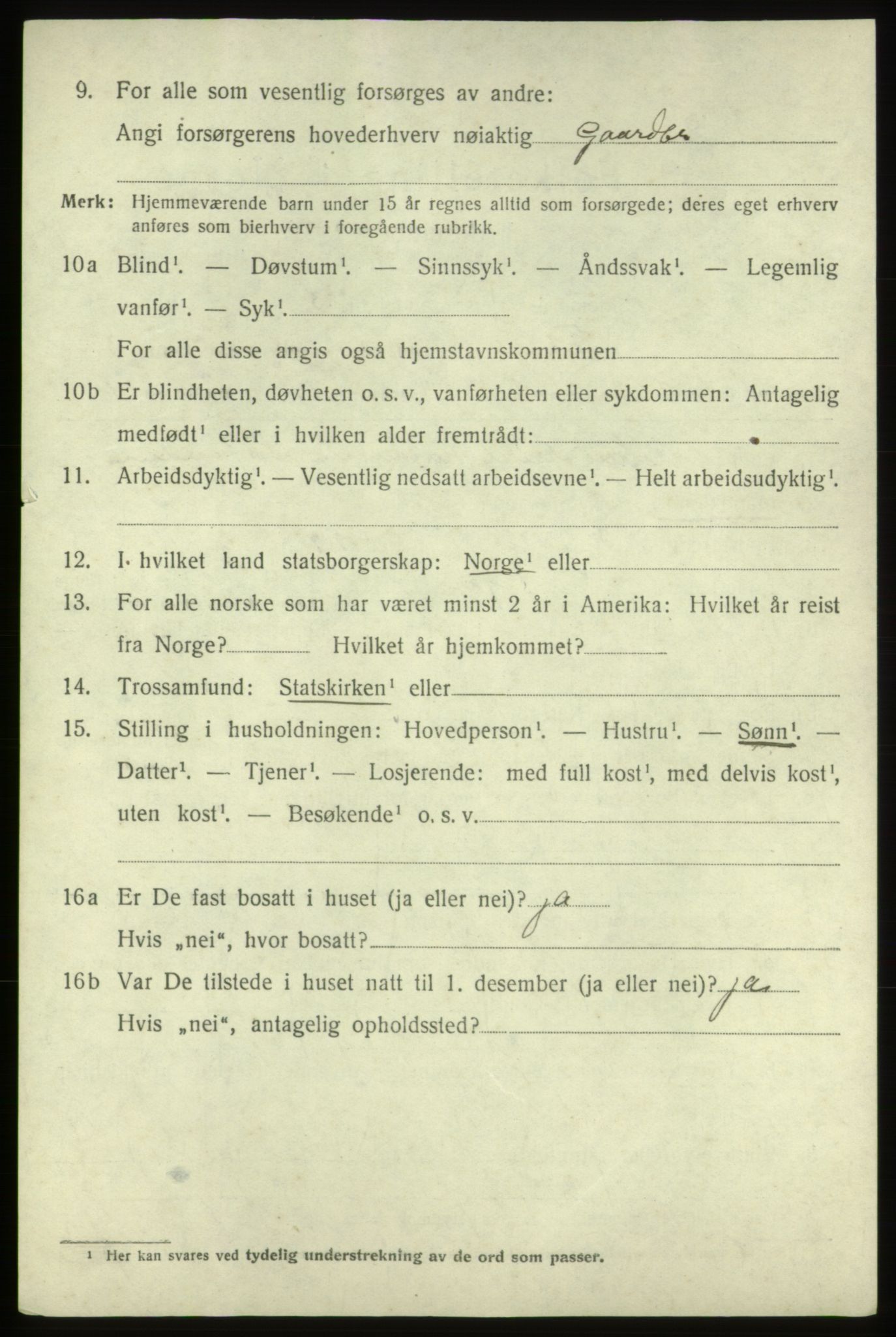 SAB, 1920 census for Fitjar, 1920, p. 2051