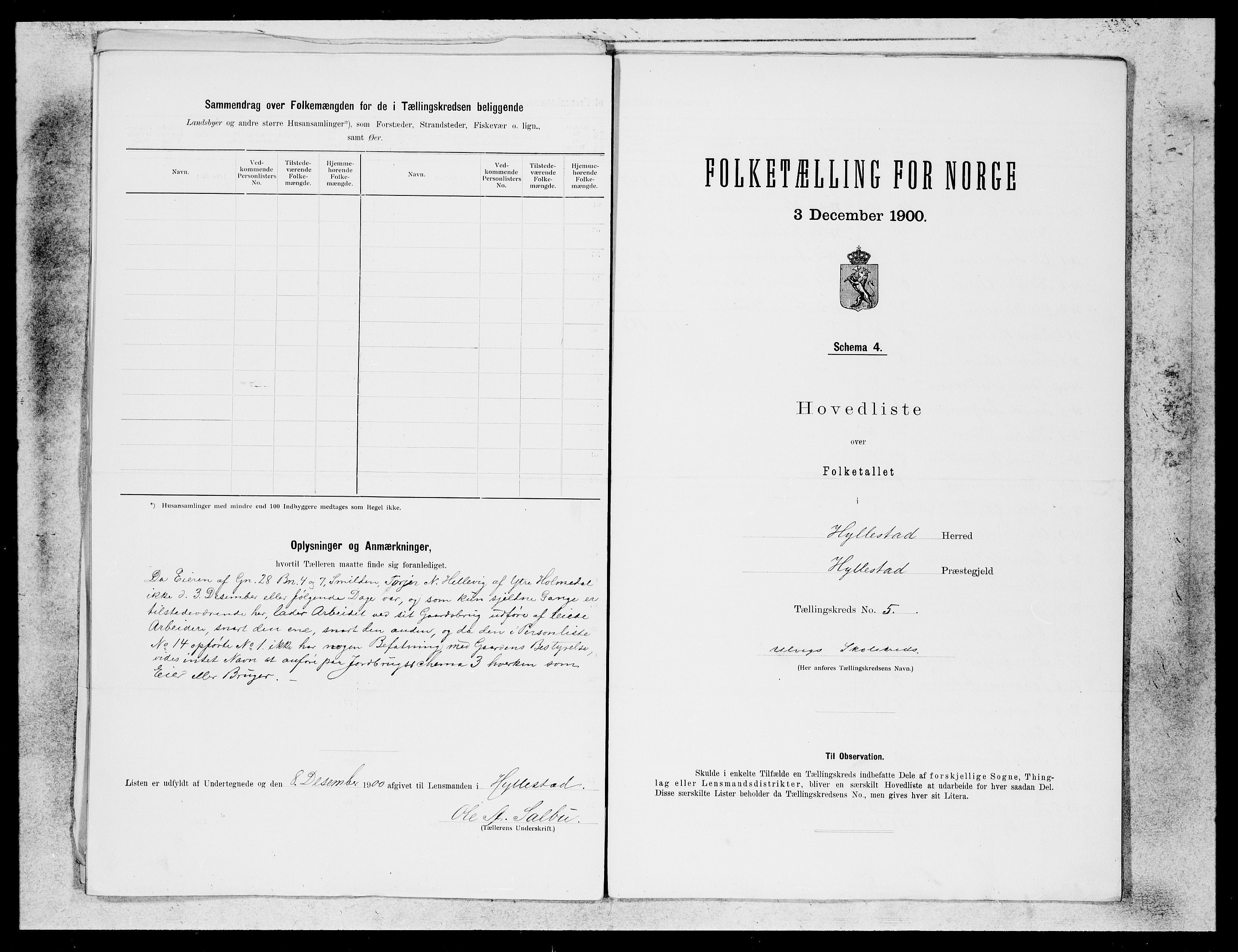 SAB, 1900 census for Hyllestad, 1900, p. 10