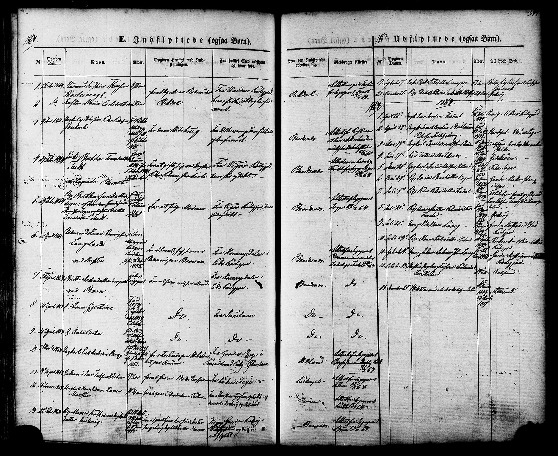 Ministerialprotokoller, klokkerbøker og fødselsregistre - Møre og Romsdal, SAT/A-1454/539/L0529: Parish register (official) no. 539A02, 1848-1872, p. 341