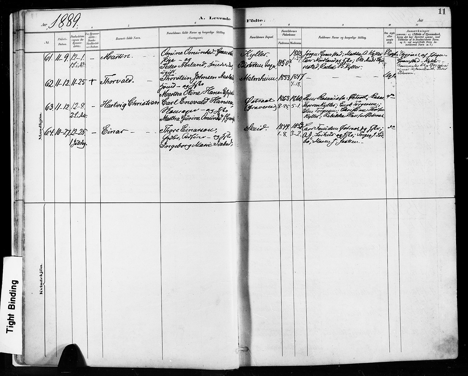 Høyland sokneprestkontor, SAST/A-101799/001/30BA/L0013: Parish register (official) no. A 13.1, 1889-1898, p. 11